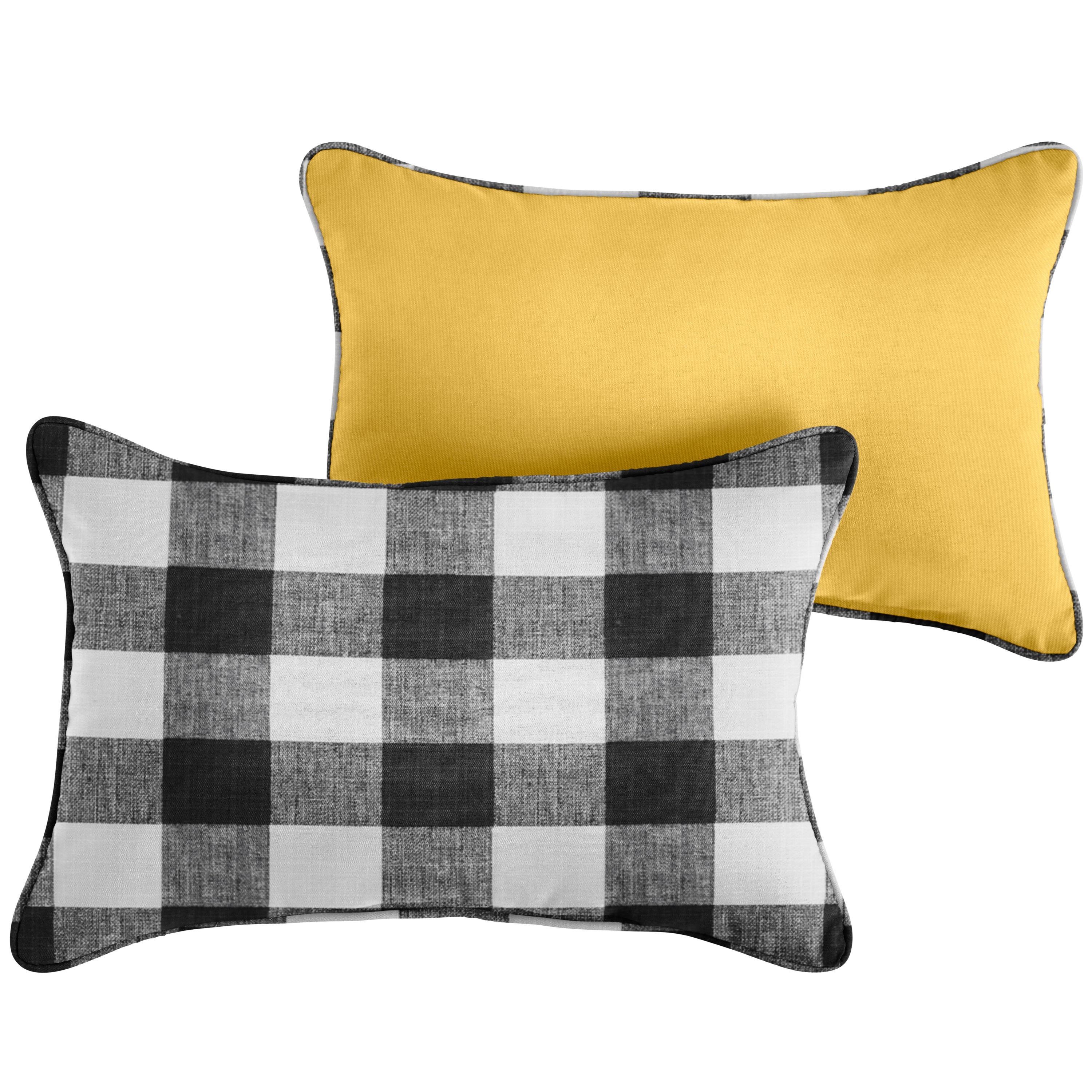 Anderson Sunbrella Plaid Outdoor Lumbar Pillow Set of 2, Matte I