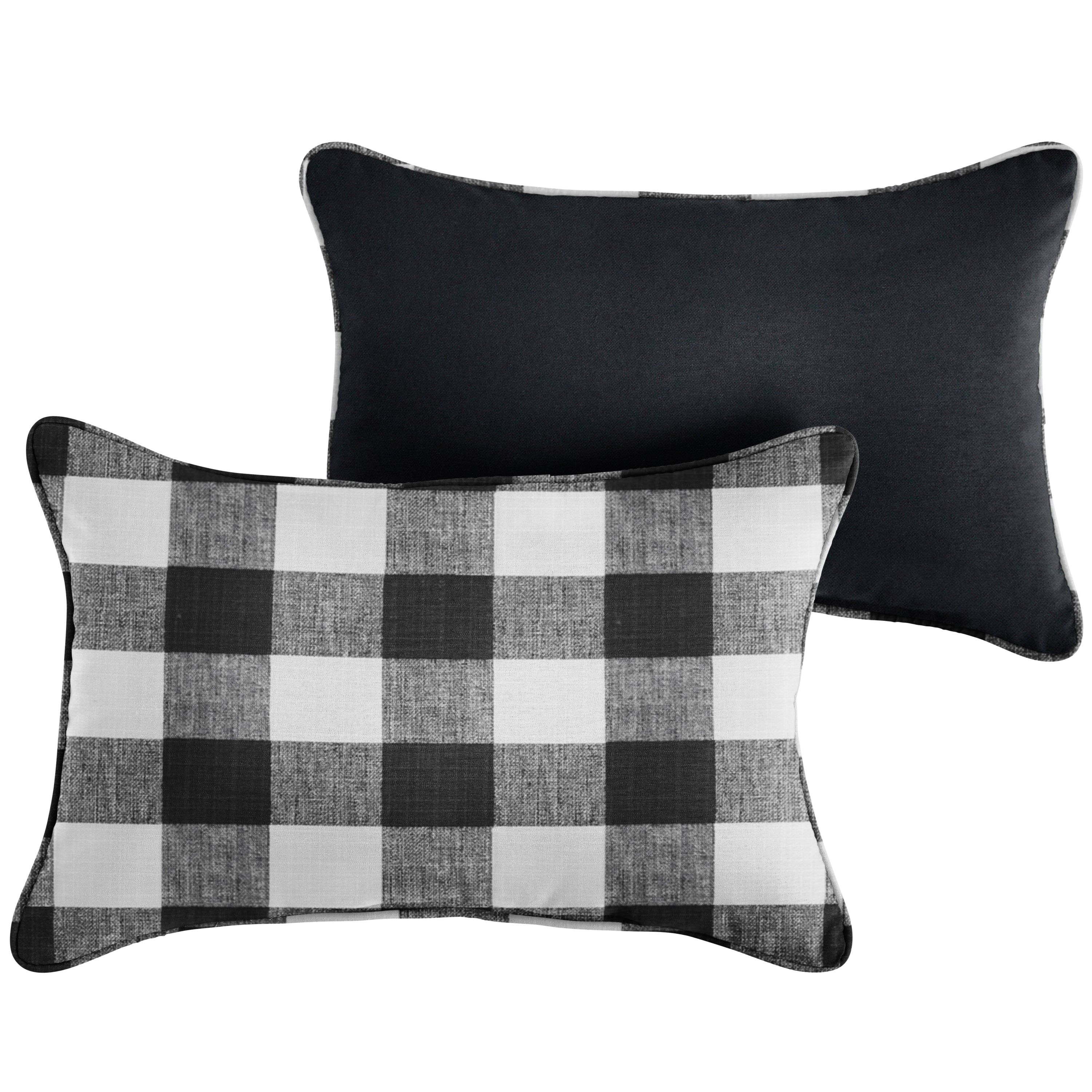 Anderson Sunbrella Plaid Outdoor Lumbar Pillow Set of 2, Matte II