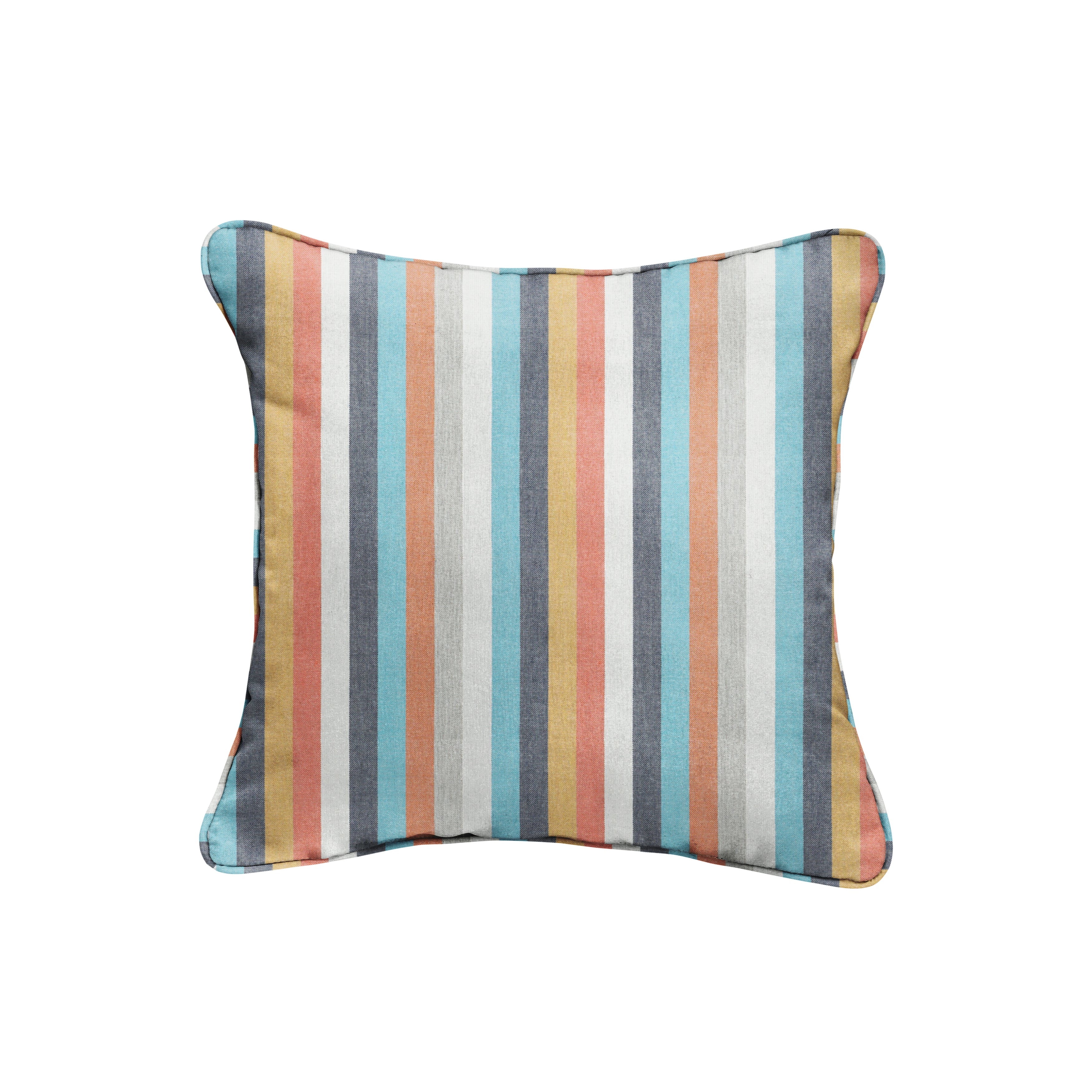 Surround Sunbrella Stripe Outdoor Square Pillow Set of 2, Sunrise