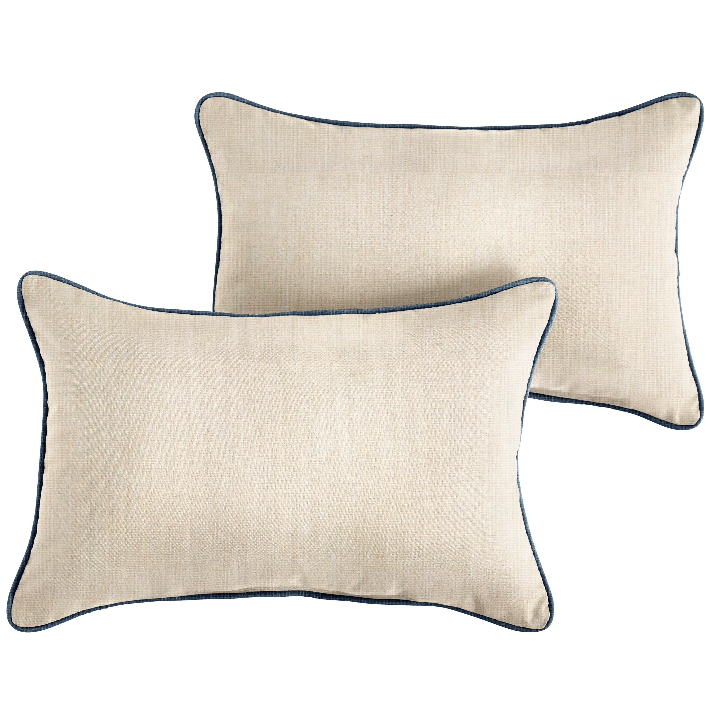 Cast Pumice & Spectrum Denim Corded Lumbar Pillow Set