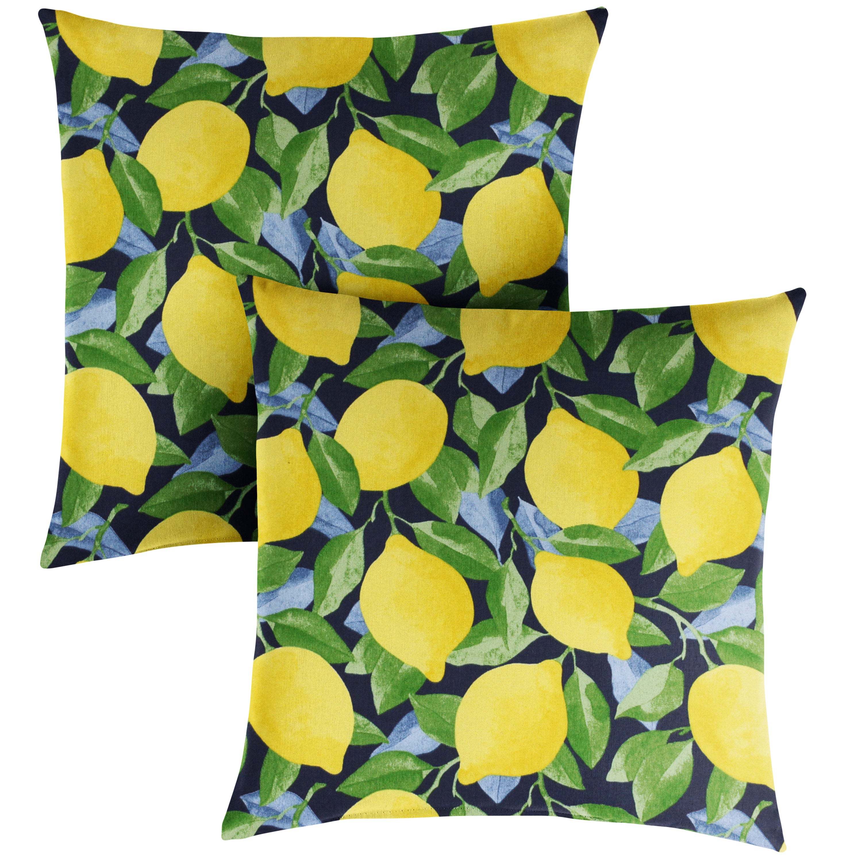 Sunbrella Fruit Knife Edge Outdoor Square Pillow Set of 2, Yellow