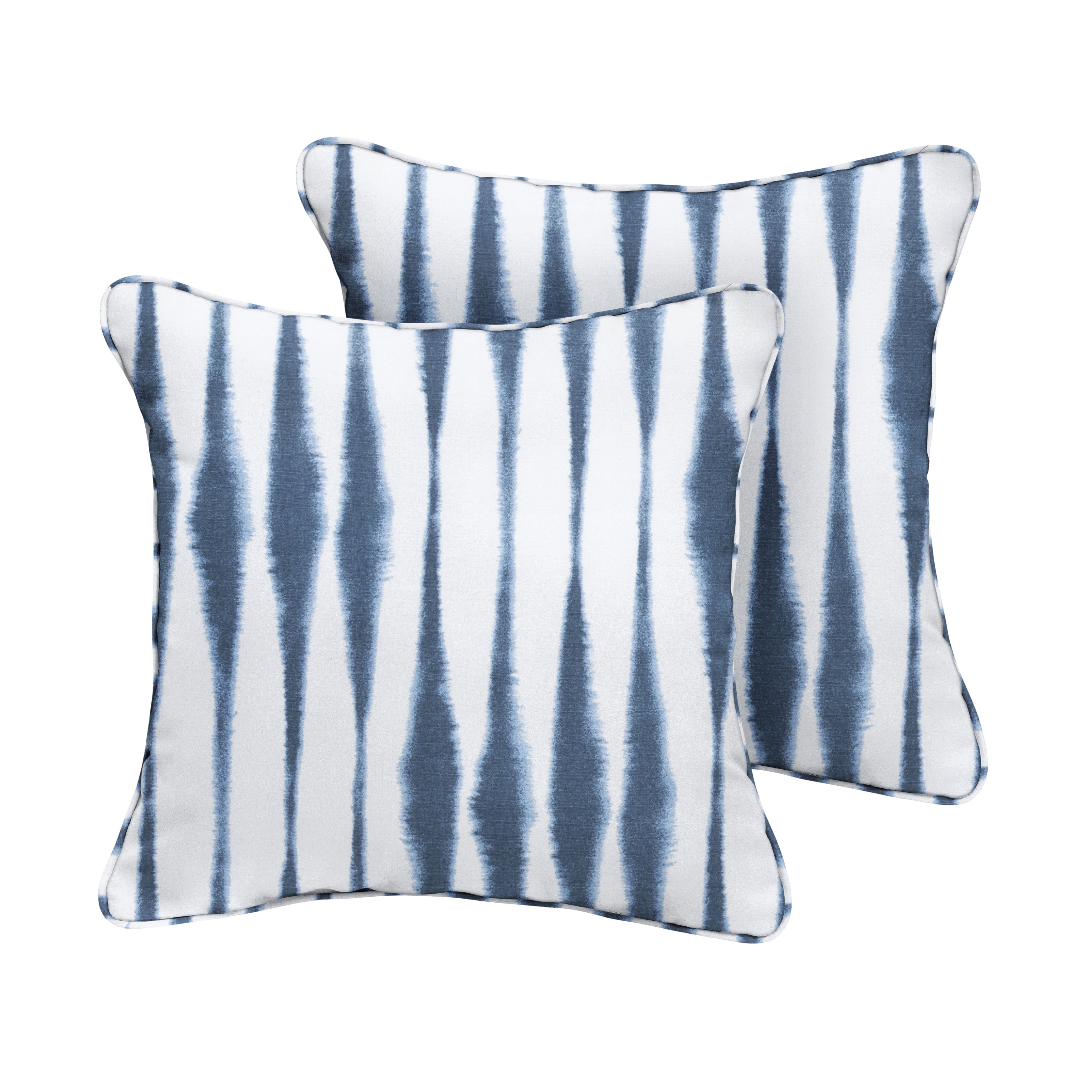 Salix Vintage Sunbrella Boho Outdoor Square Pillow Set of 2, Indigo