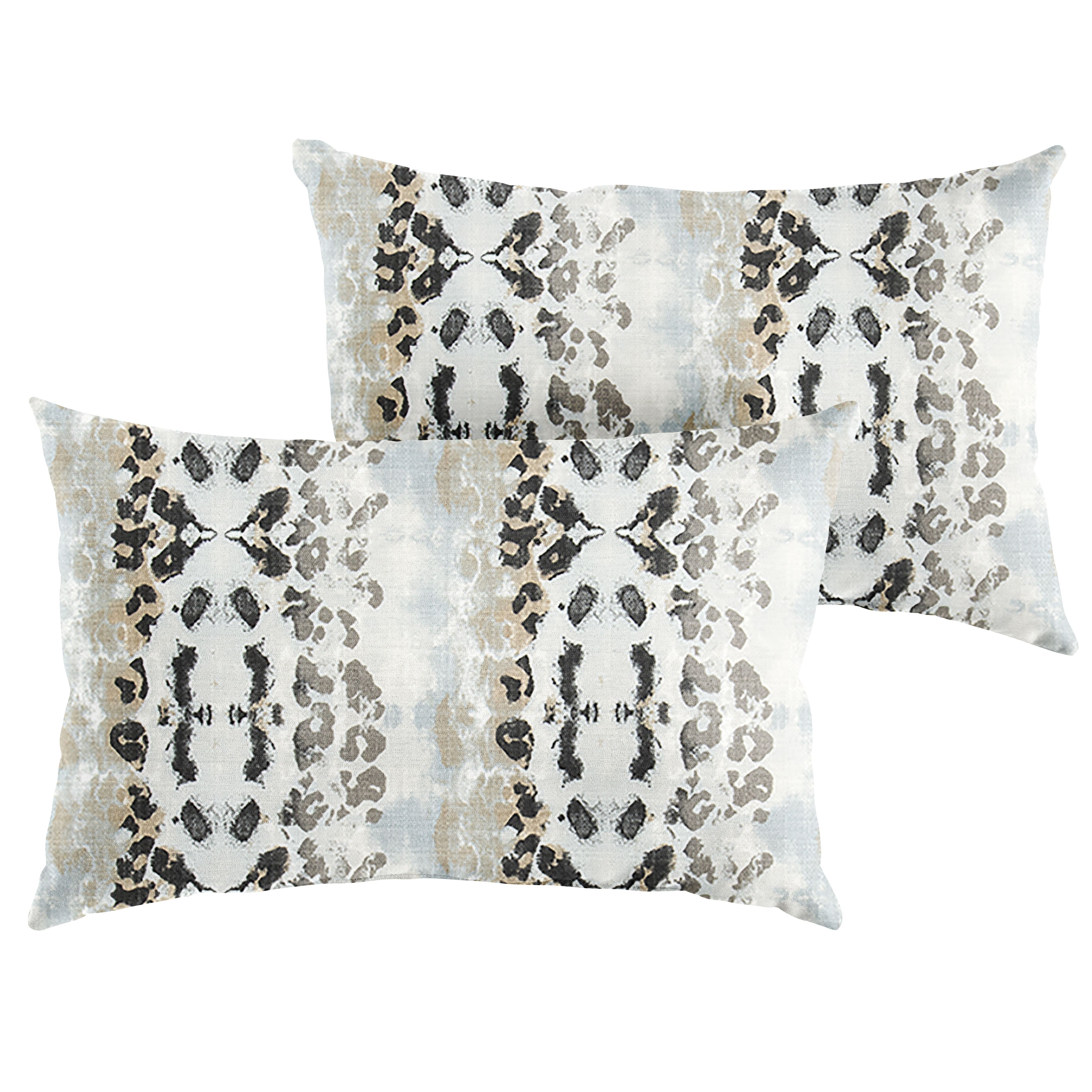 Sunbrella Animal Print Knife Edge Outdoor Lumbar Pillow Set of 2, Multi Color