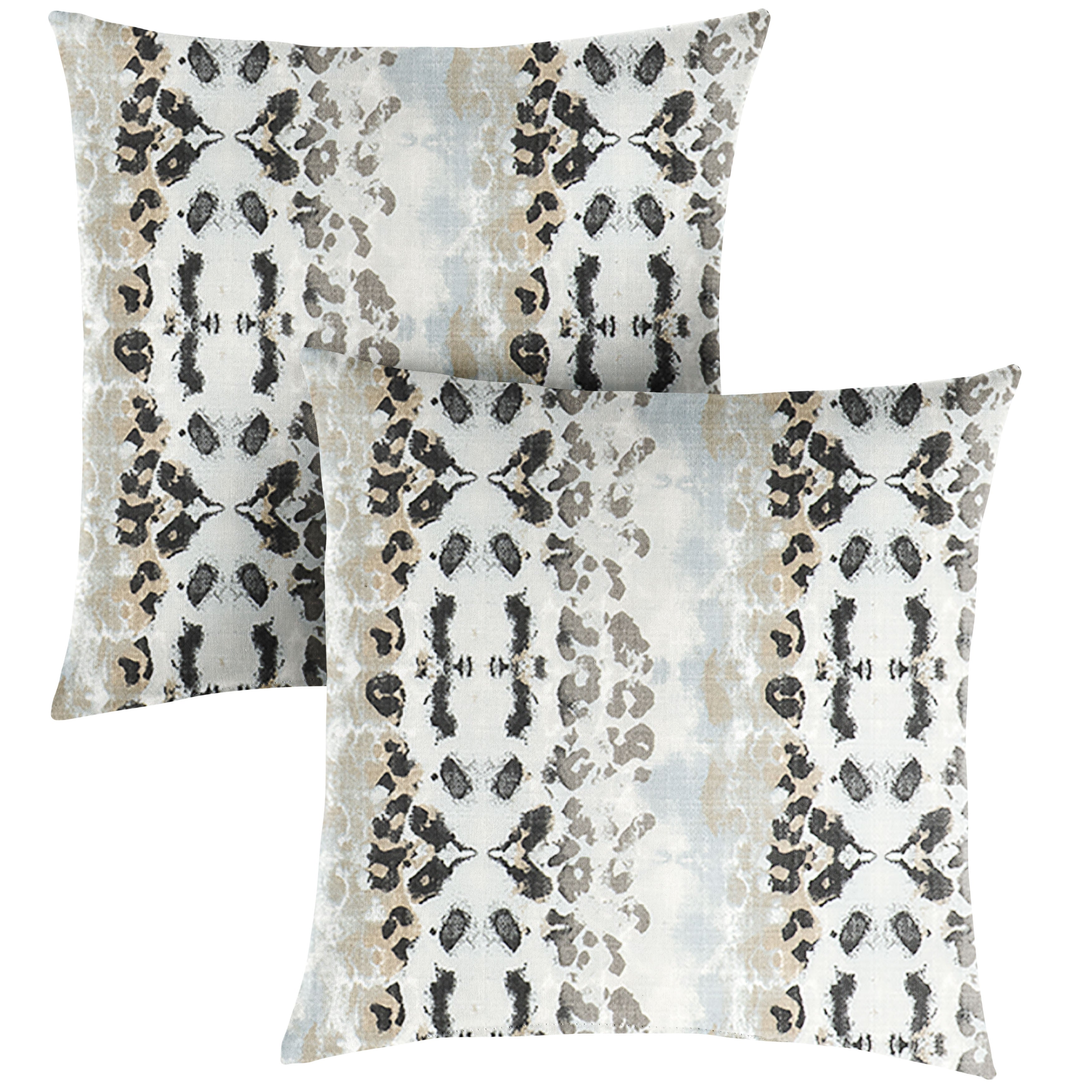 Sunbrella Animal Print Knife Edge Outdoor Square Pillow Set of 2, Multi Color