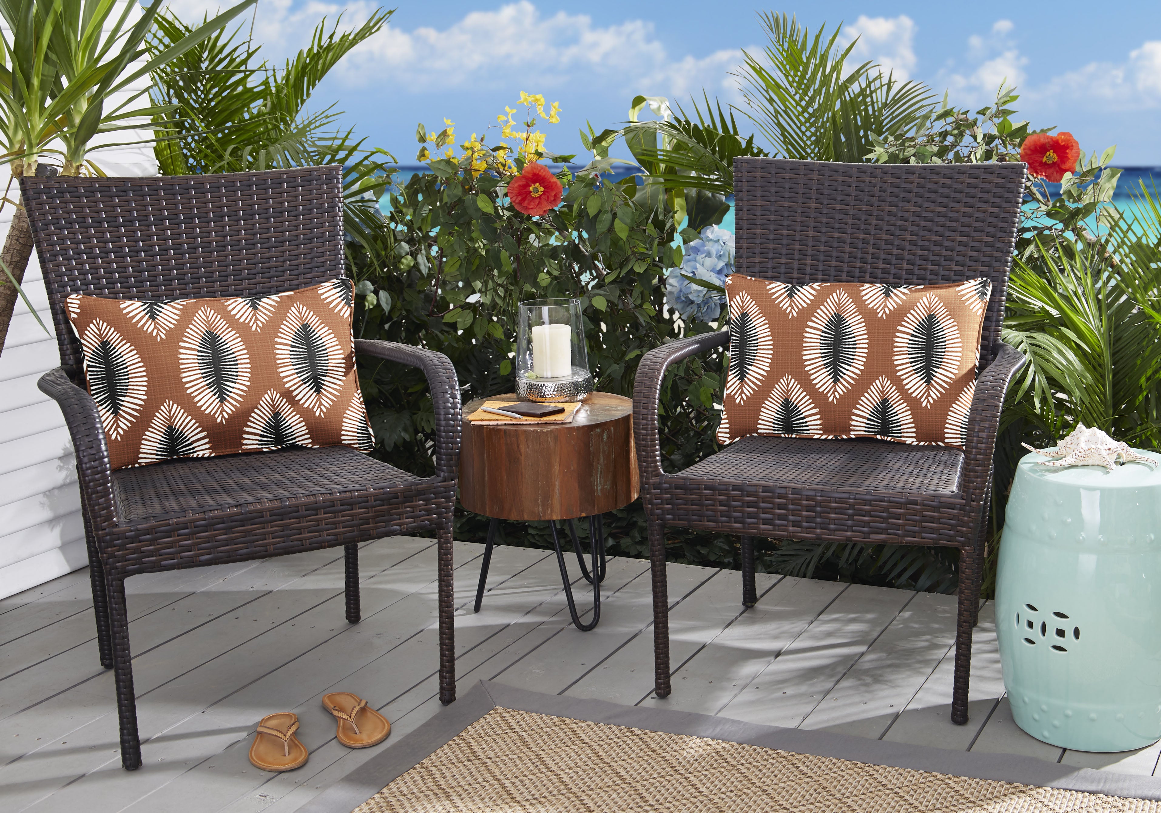 Hayden Sunstone Outdoor Lumbar Pillow Set of 2