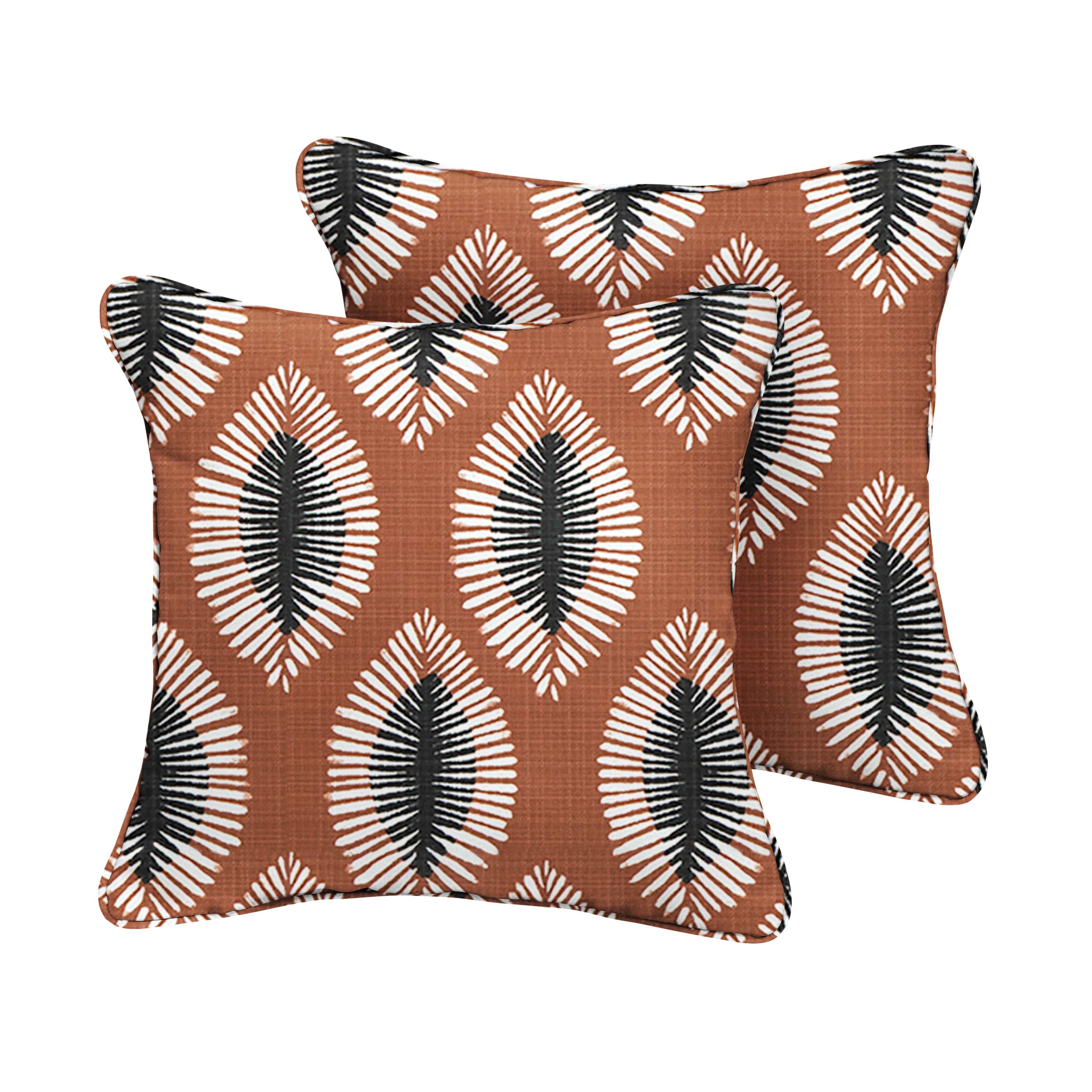 Hayden Sunbrella Boho Outdoor Square Pillow Set of 2, Sunstone