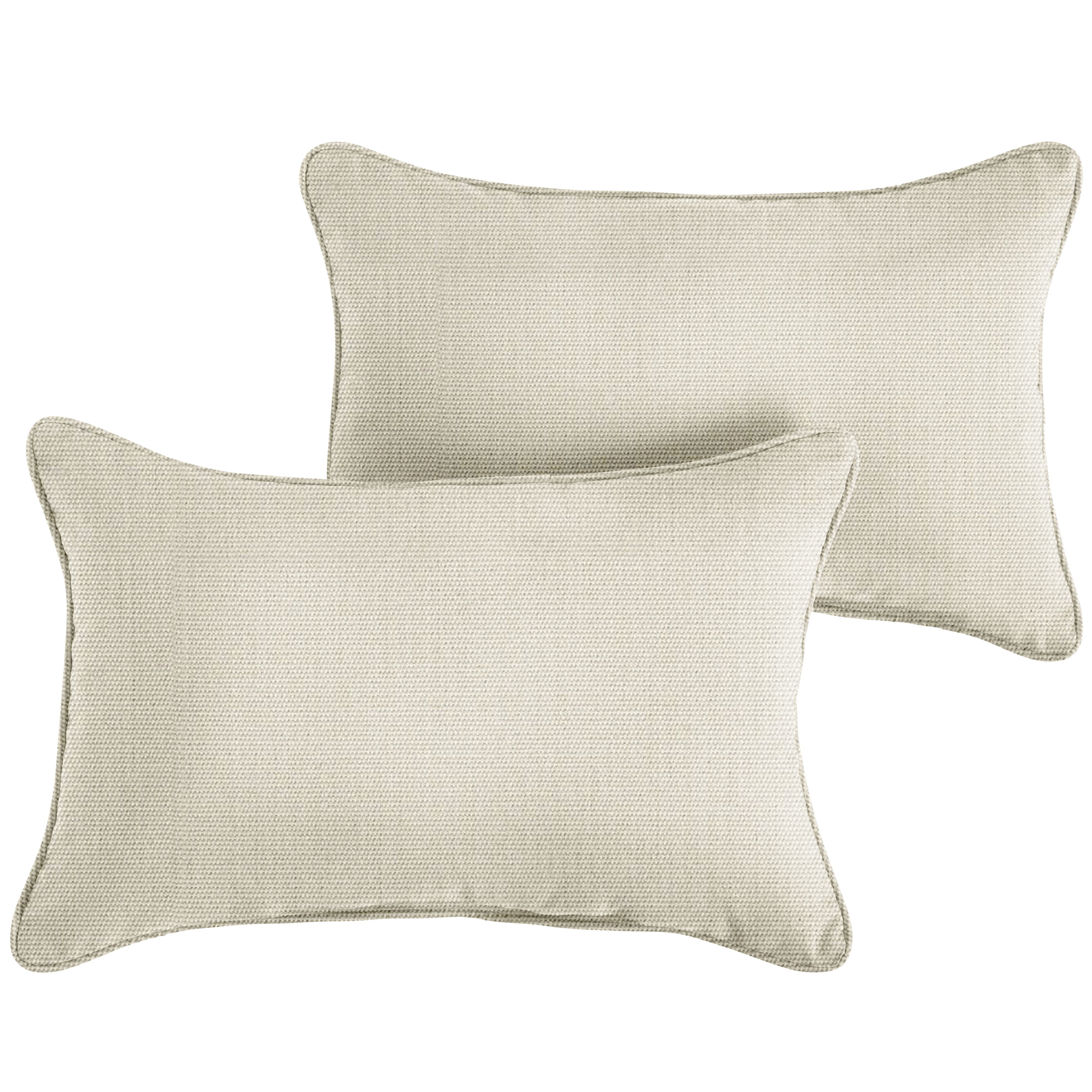 Canvas Sunbrella Solid Outdoor Lumbar Pillow Set of 2, Cloud