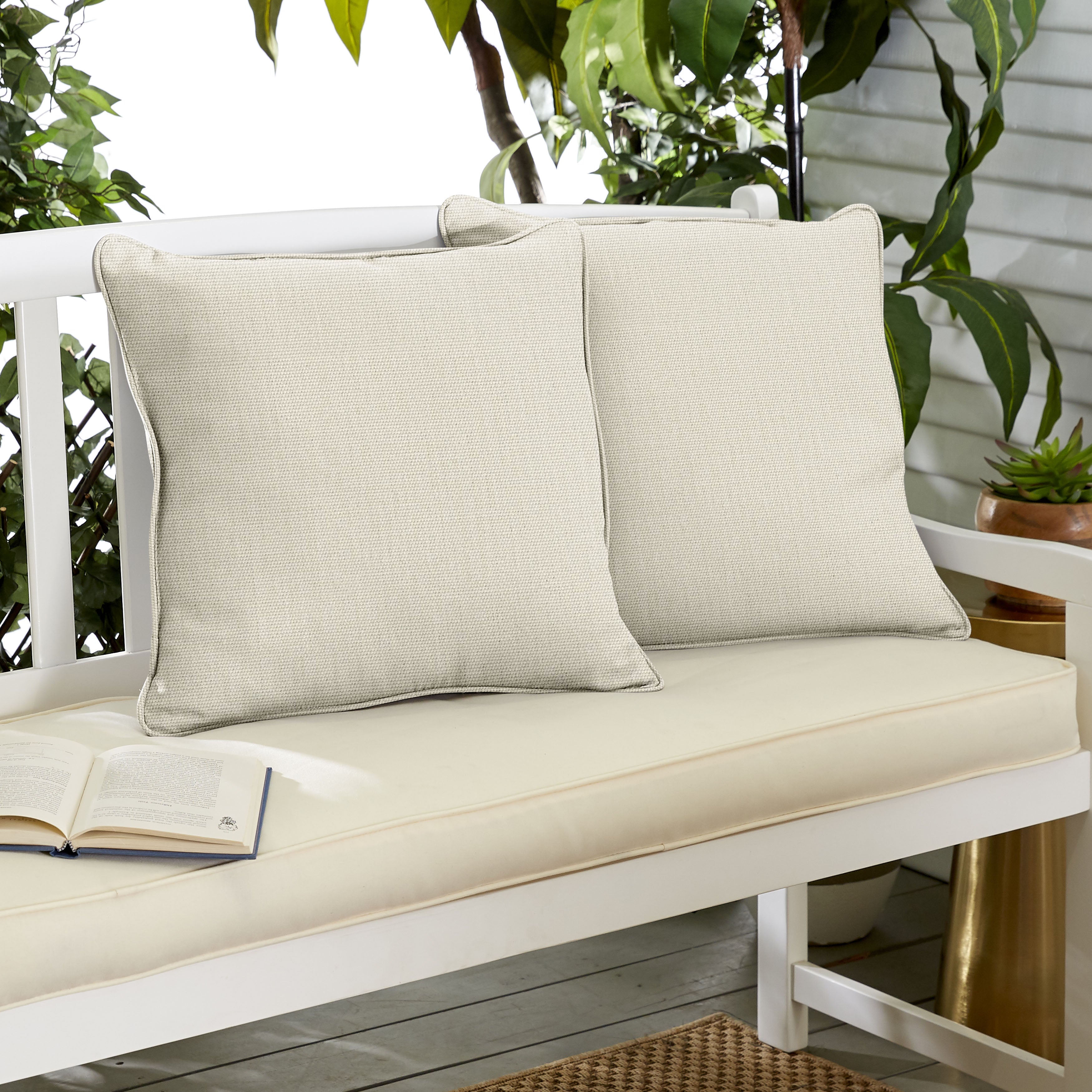 Sunbrella Solid Outdoor Square Pillow Set of 2