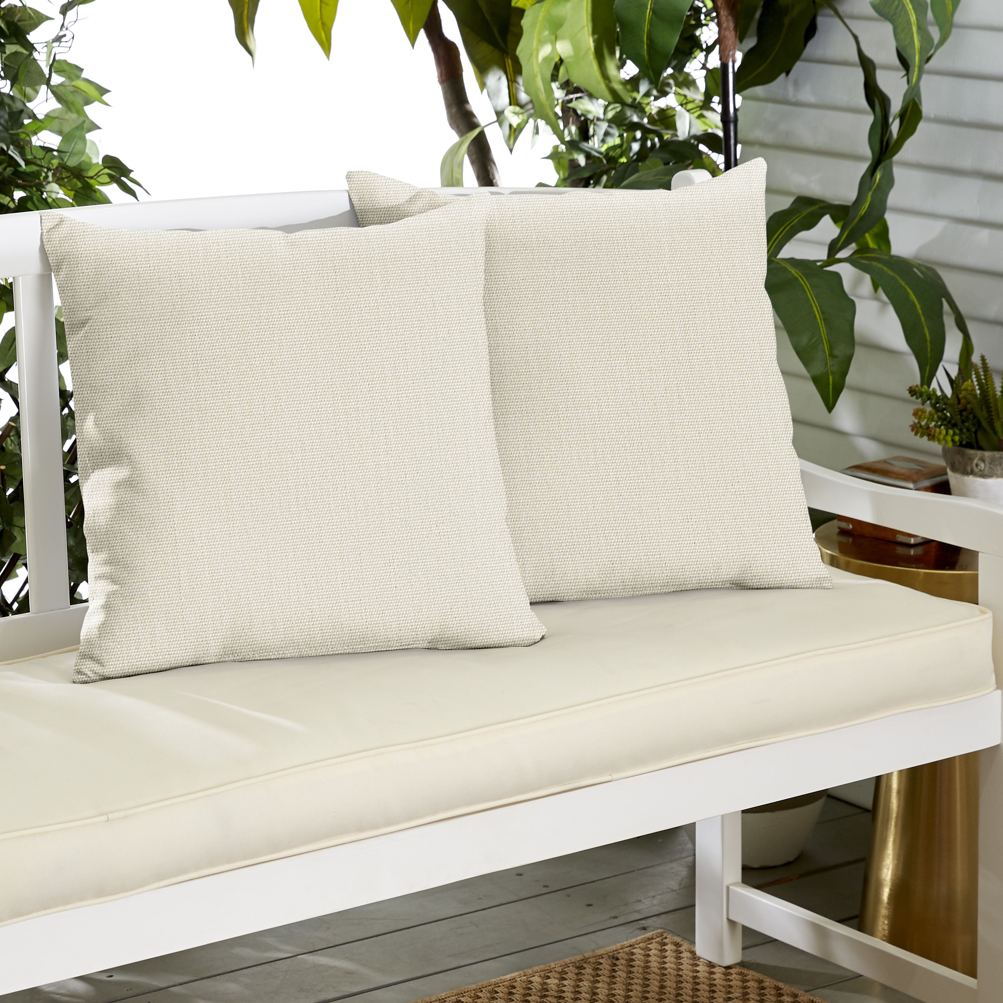 Sunbrella Solid Knife Edge Outdoor Square Pillow Set of 2