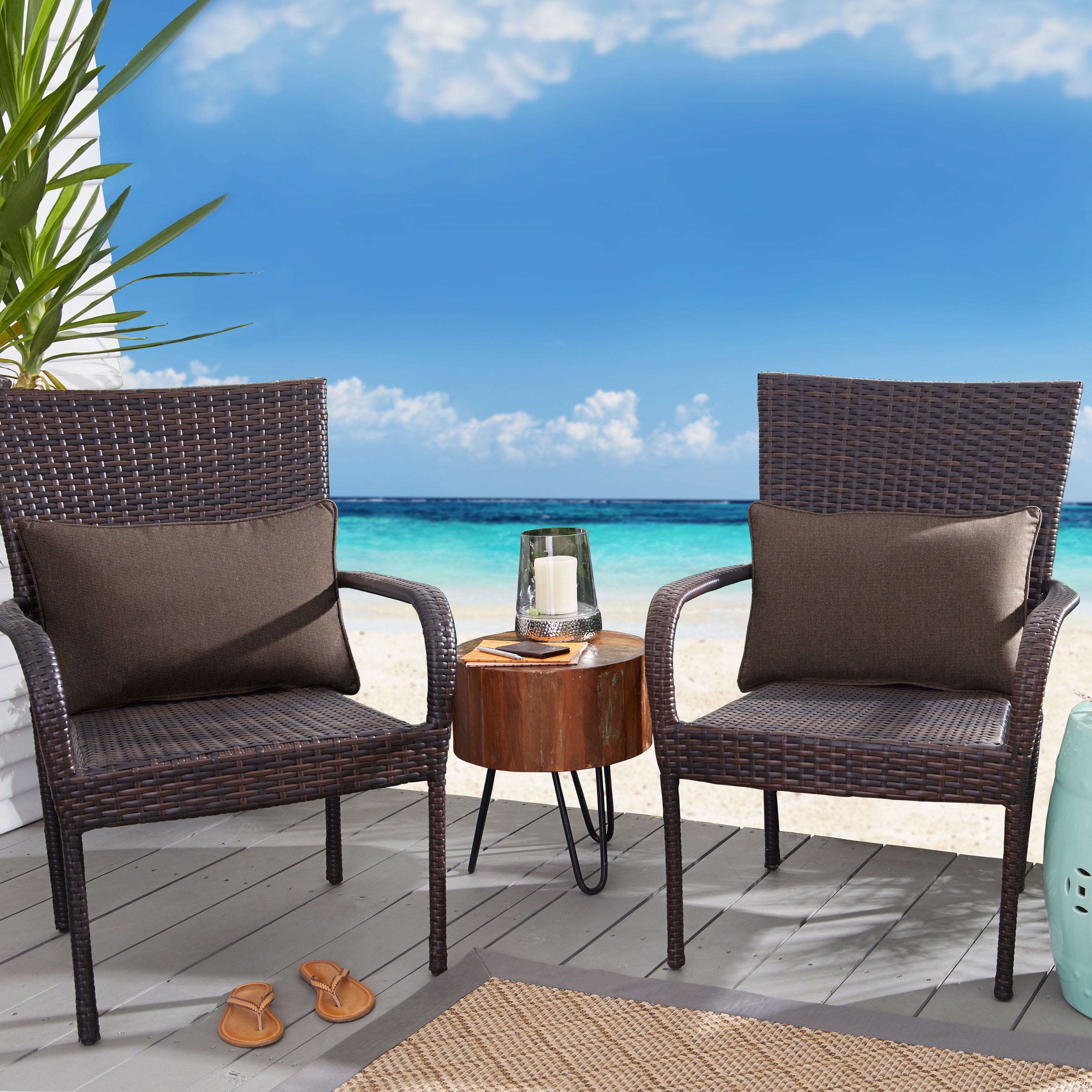 Sunbrella Solid Outdoor Lumbar Pillow Set of 2