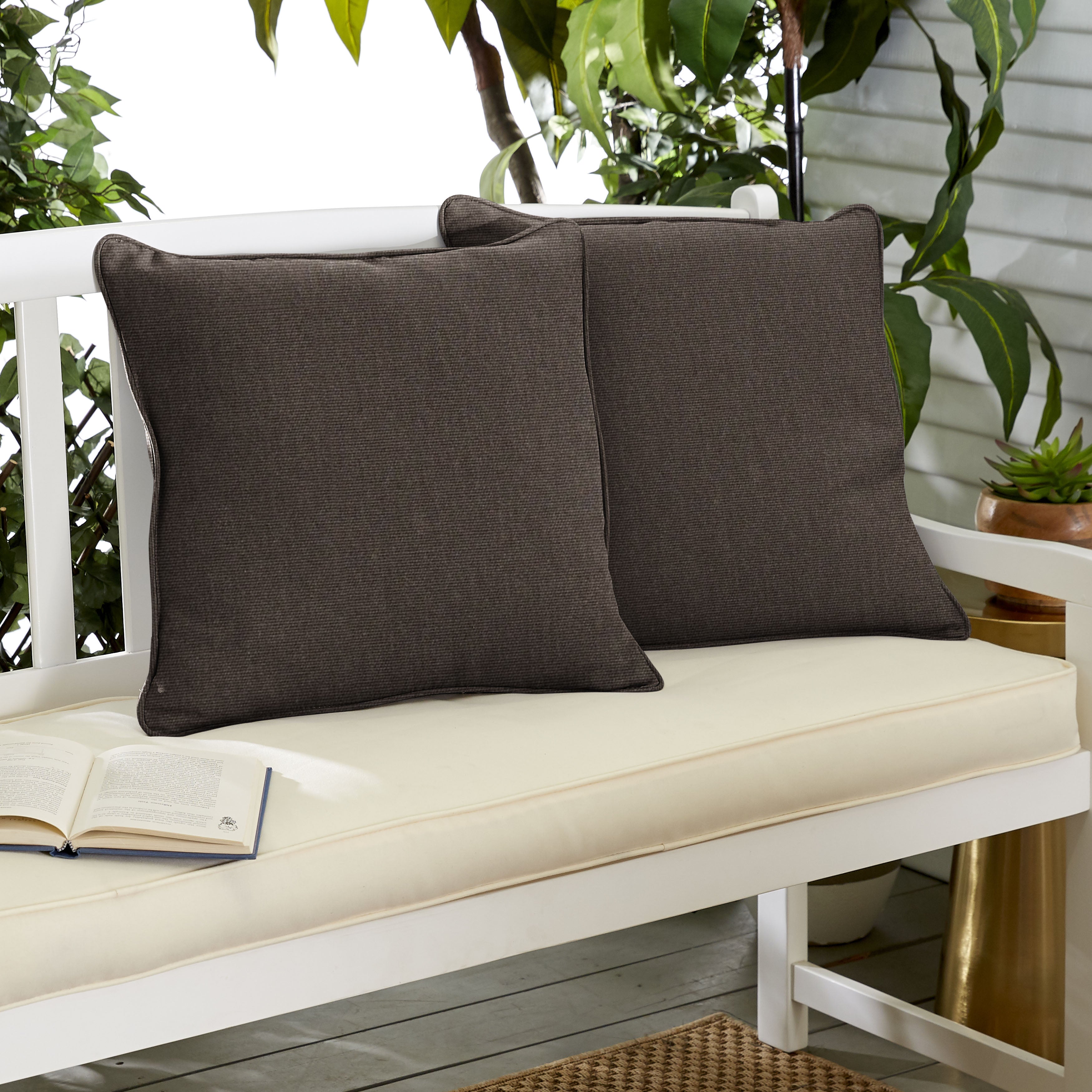 Sunbrella Solid Outdoor Square Pillow Set of 2