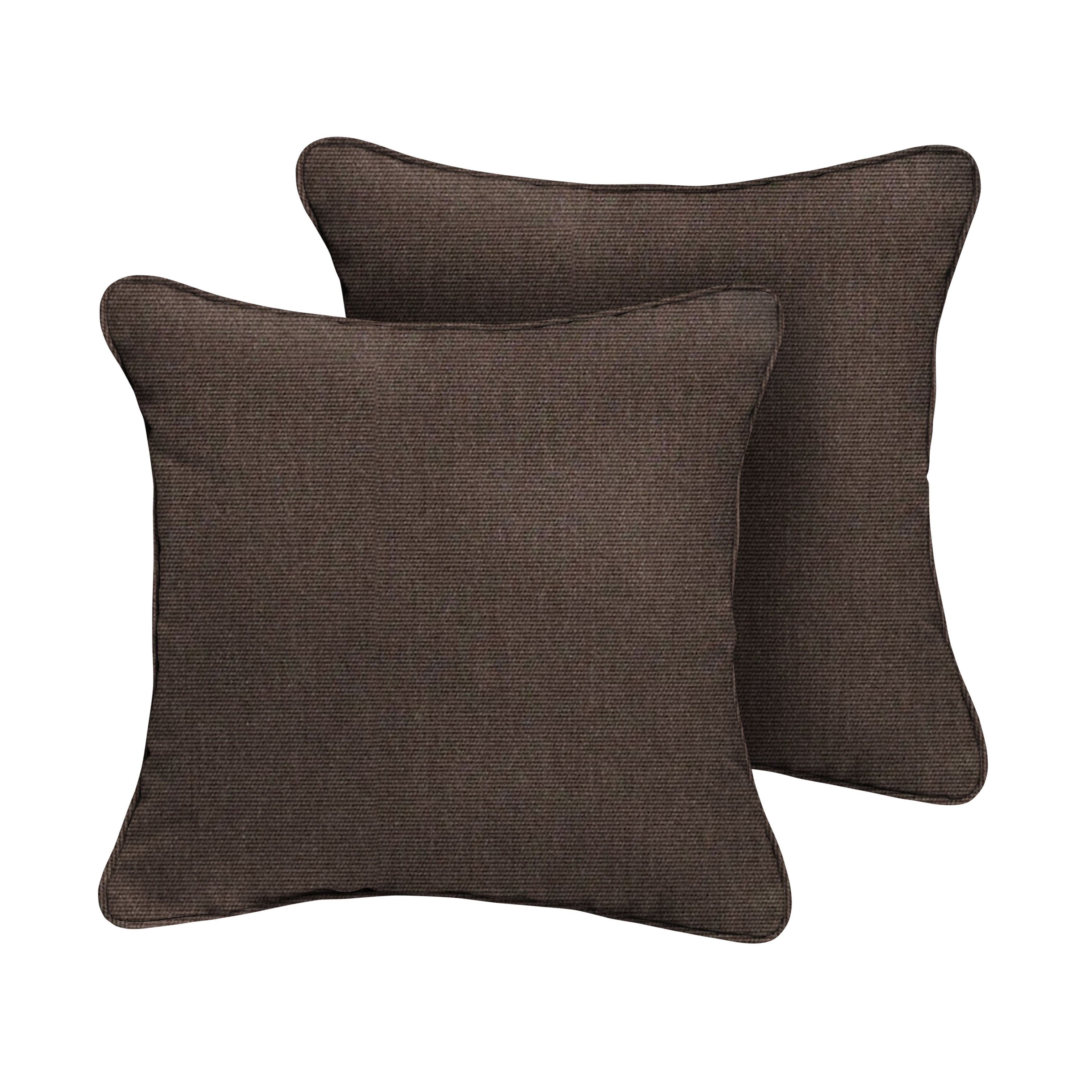 Canvas Sunbrella Solid Outdoor Square Pillow Set of 2, Java