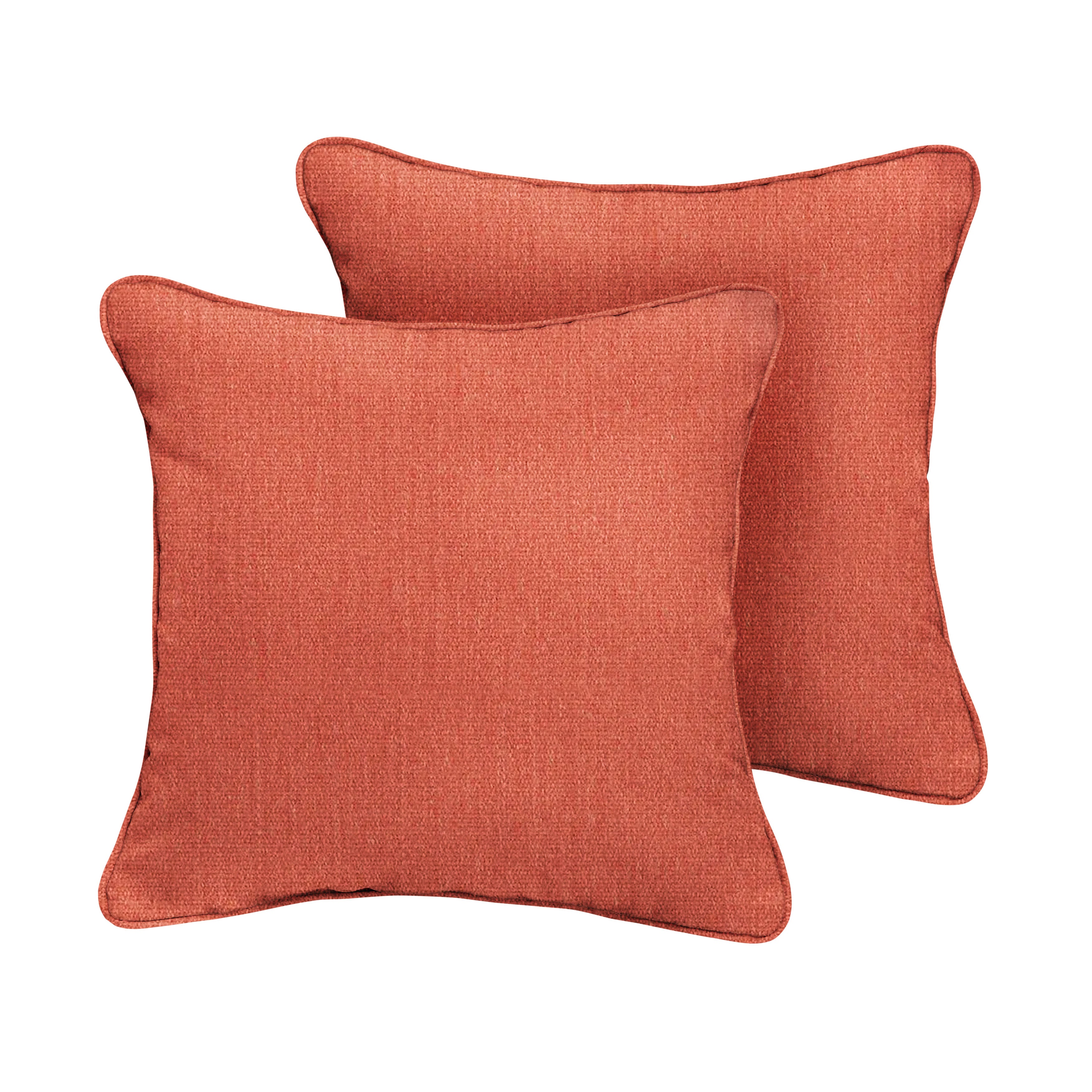 Canvas Sunbrella Solid Outdoor Square Pillow Set of 2, Persimmon