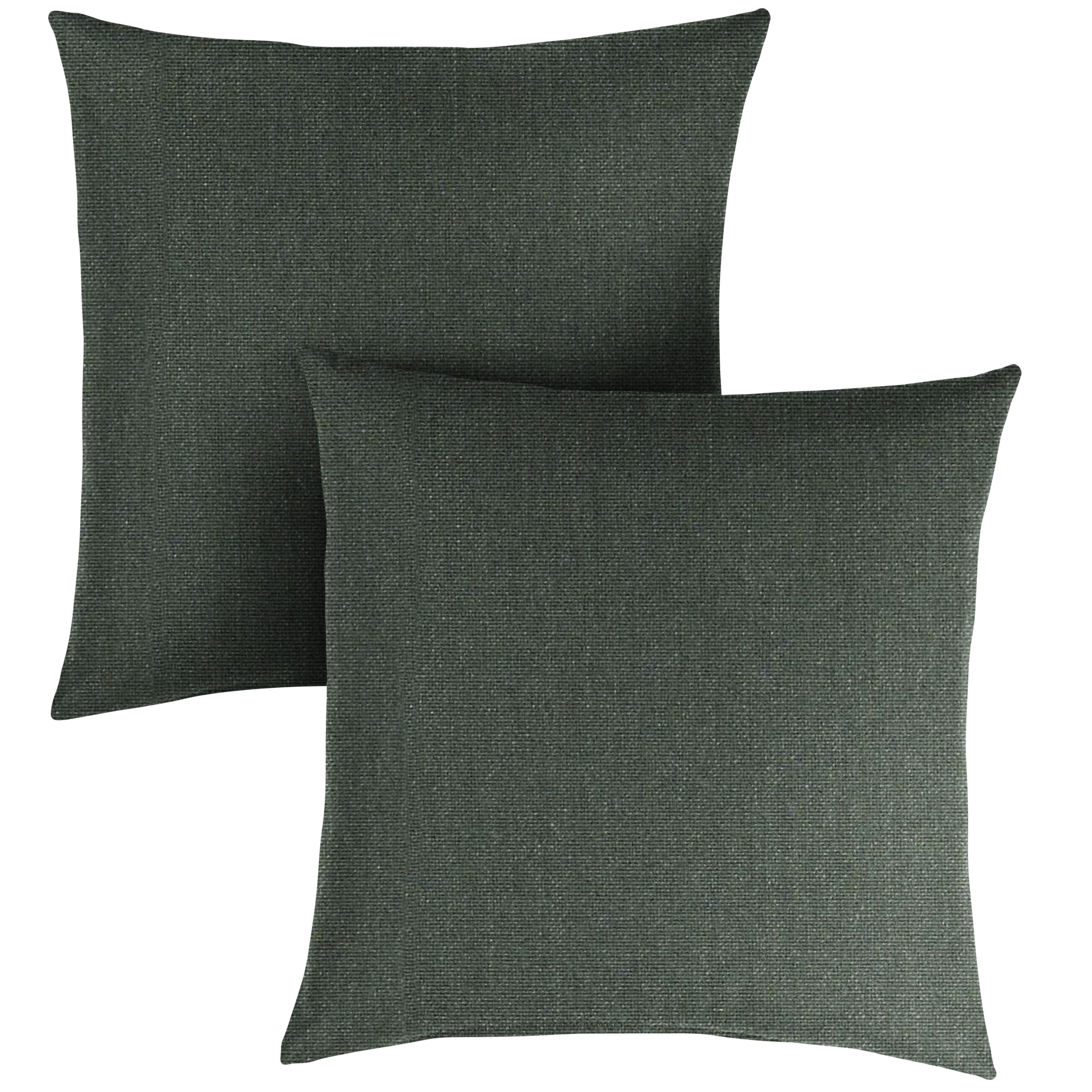 Sunbrella Solid Knife Edge Outdoor Square Pillow Set of 2, Green