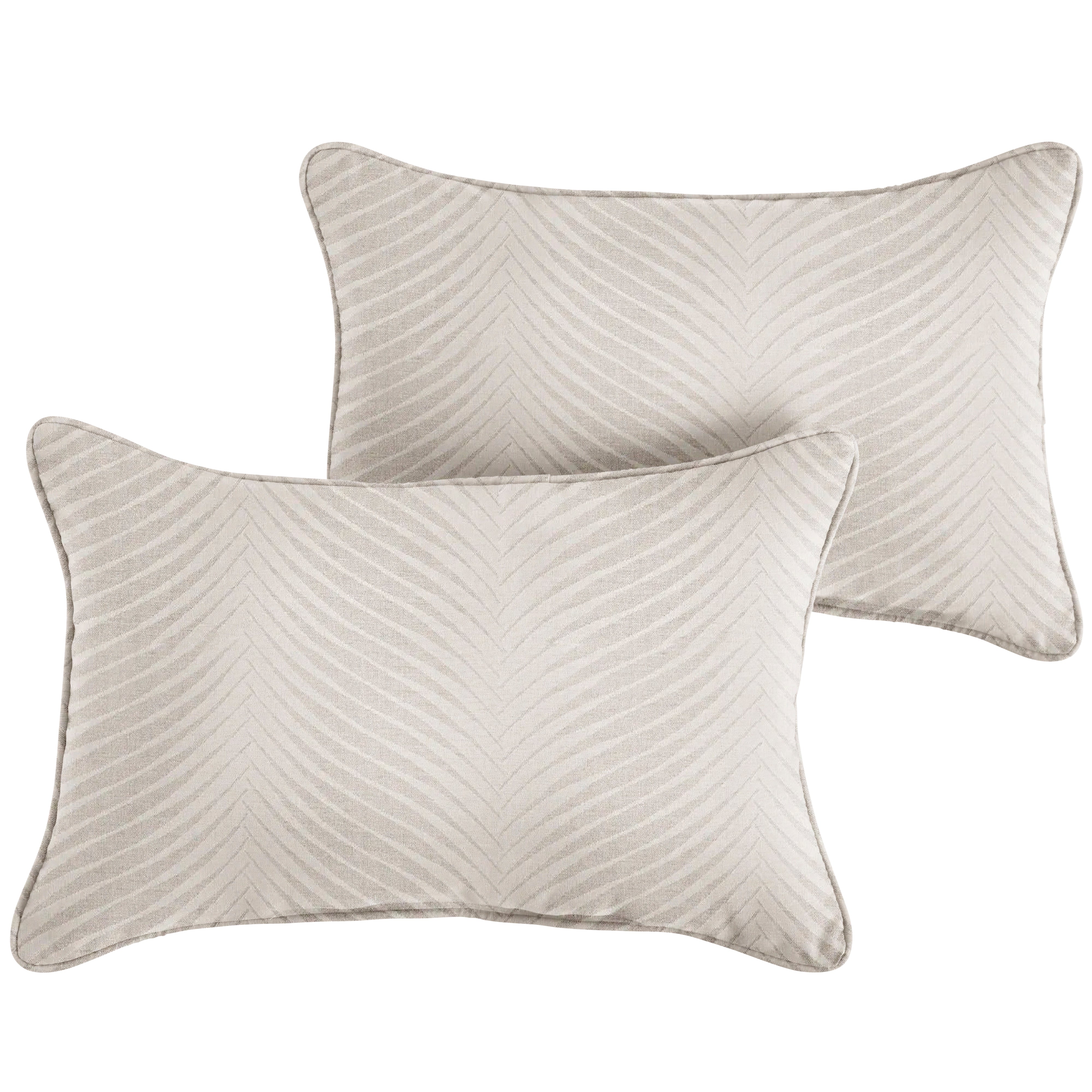 Clock Out Sunbrella Leaf Print Outdoor Lumbar Pillow Set of 2