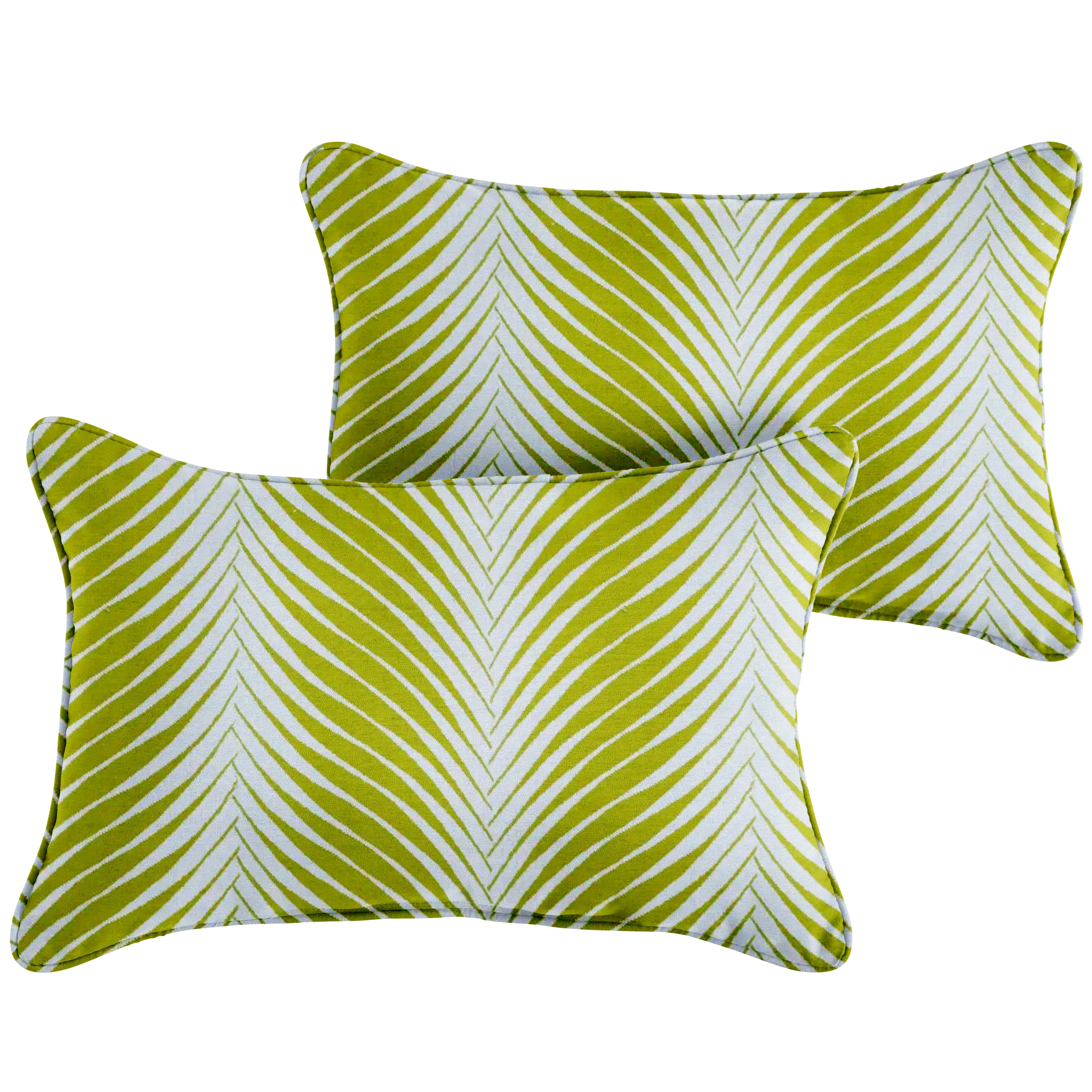 Clock Out Sunbrella Leaf Print Outdoor Lumbar Pillow Set of 2