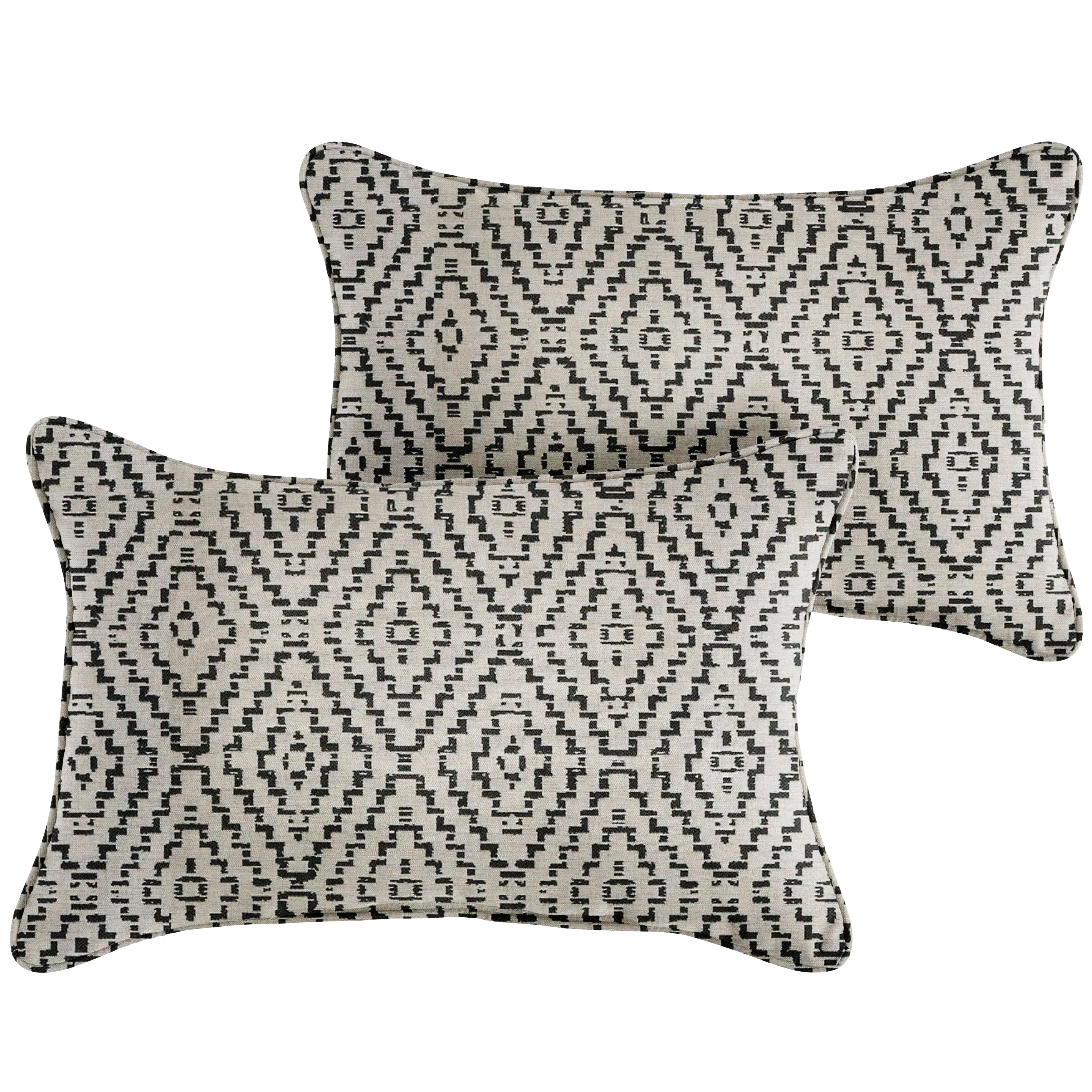 Capra II Shadow Sunbrella Boho Outdoor Lumbar Pillow Set of 2