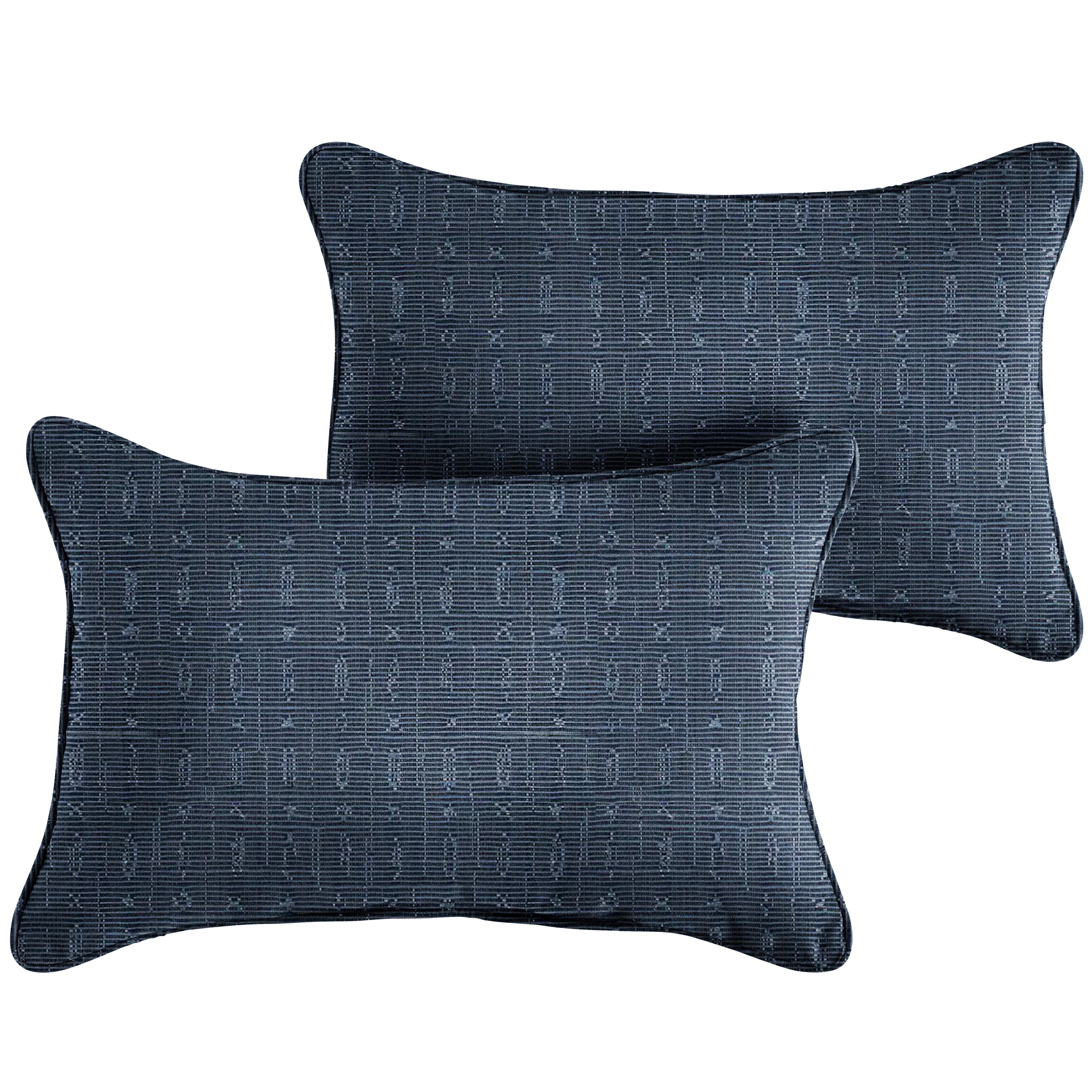 Embrace Indigo Sunbrella Boho Outdoor Lumbar Pillow Set of 2