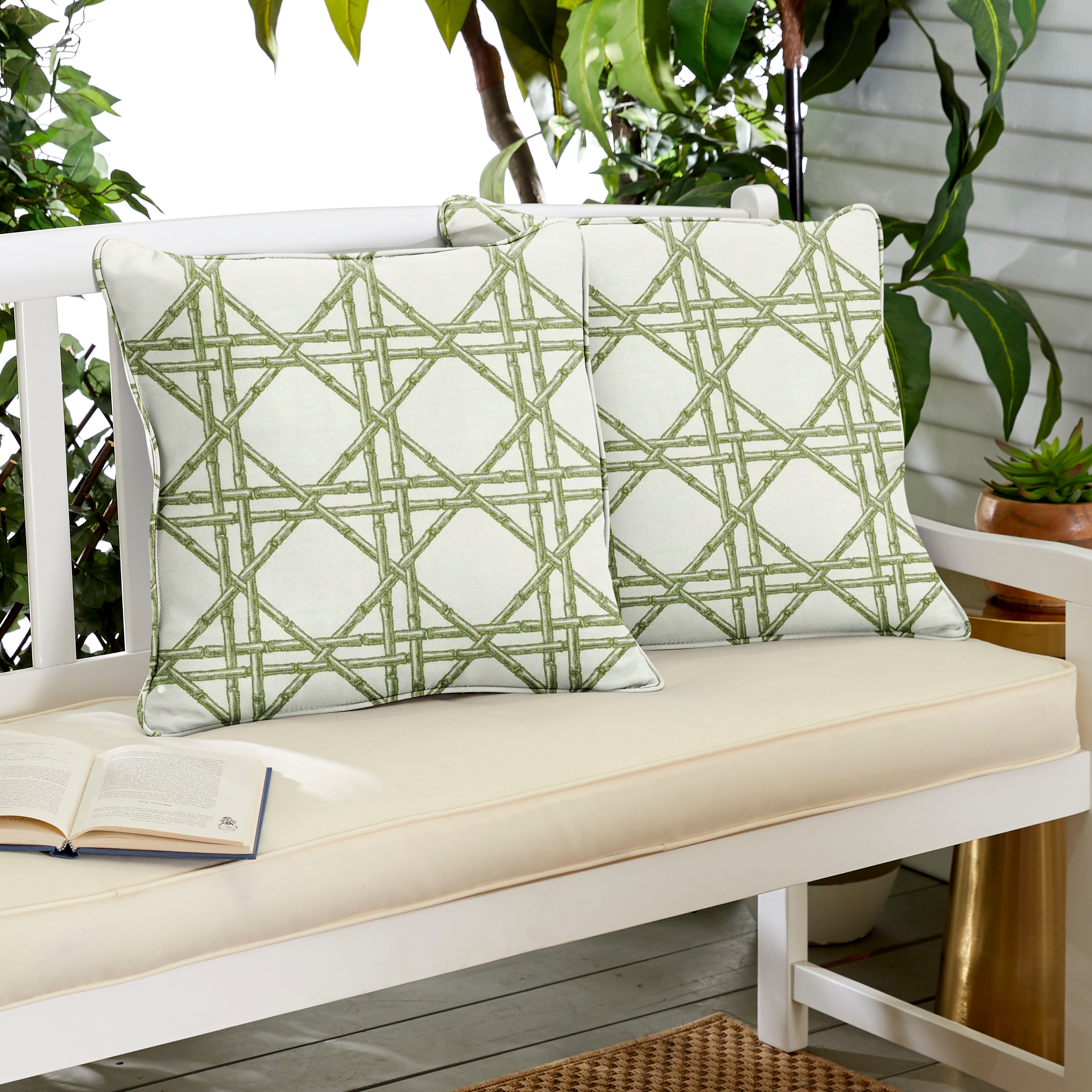 Reign Jungle Sunbrella Outdoor Square Pillow Set of 2