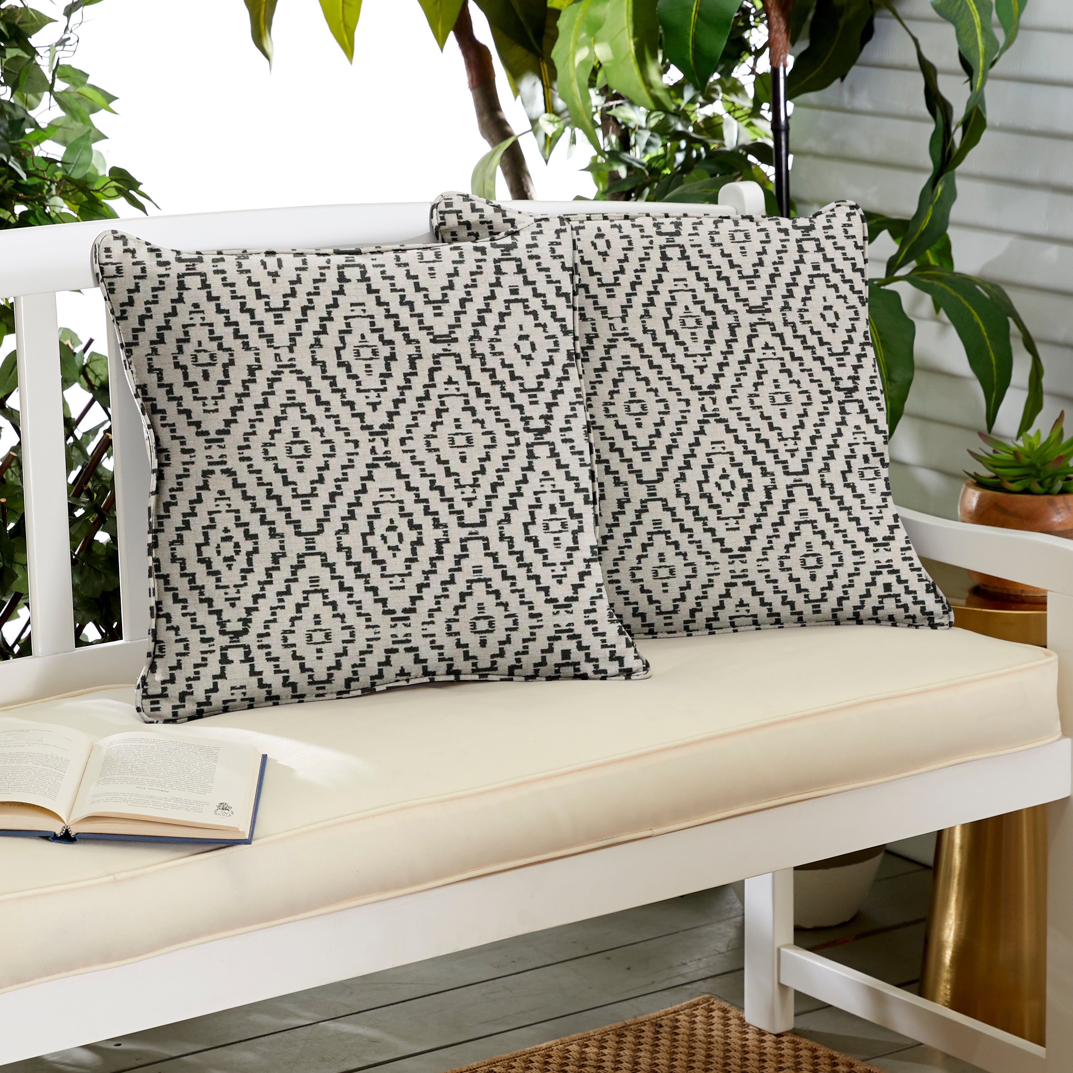 Sunbrella Capra II Shadow Outdoor Square Pillow Set of 2