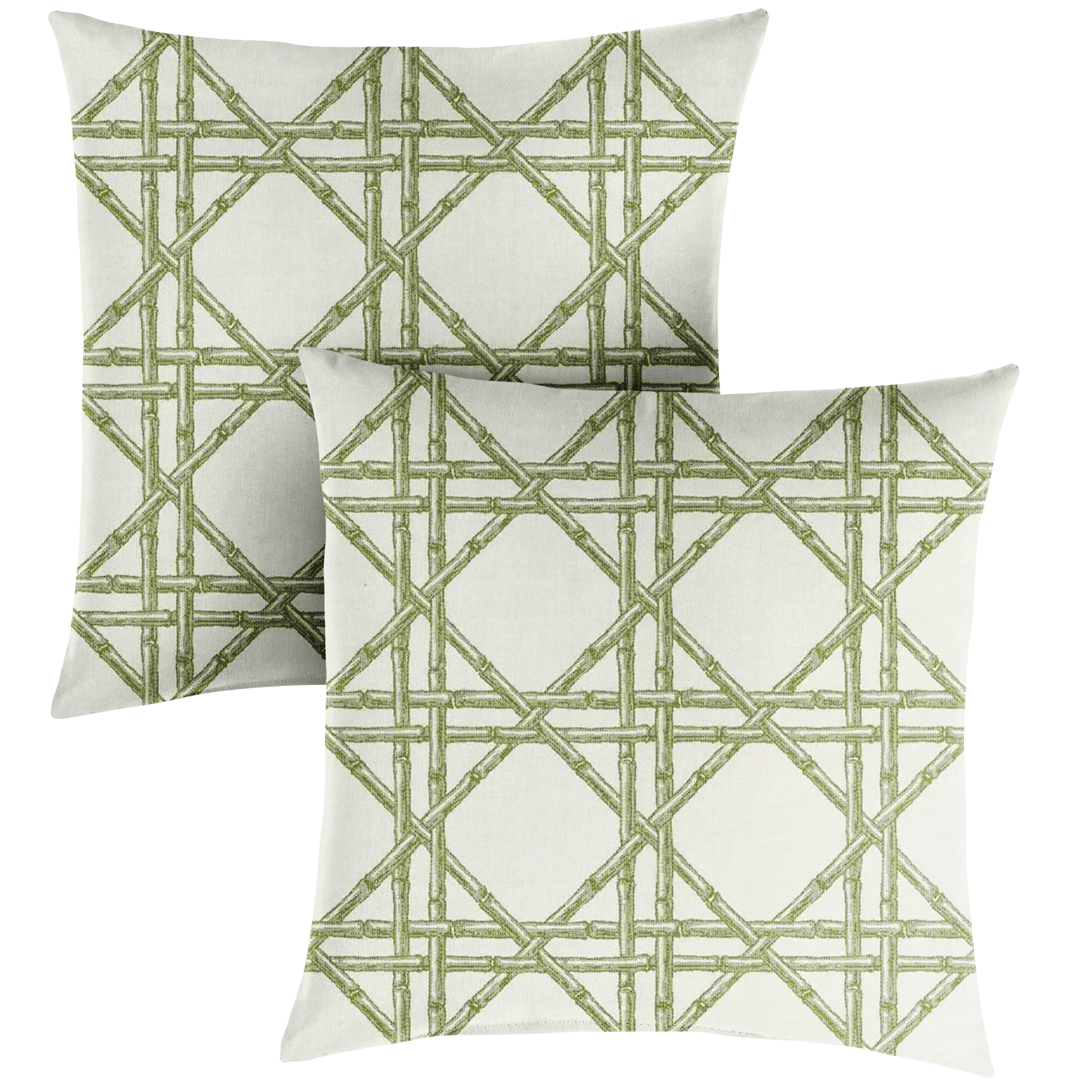 Sunbrella Tropical Knife Edge Outdoor Square Pillow Set of 2, Green