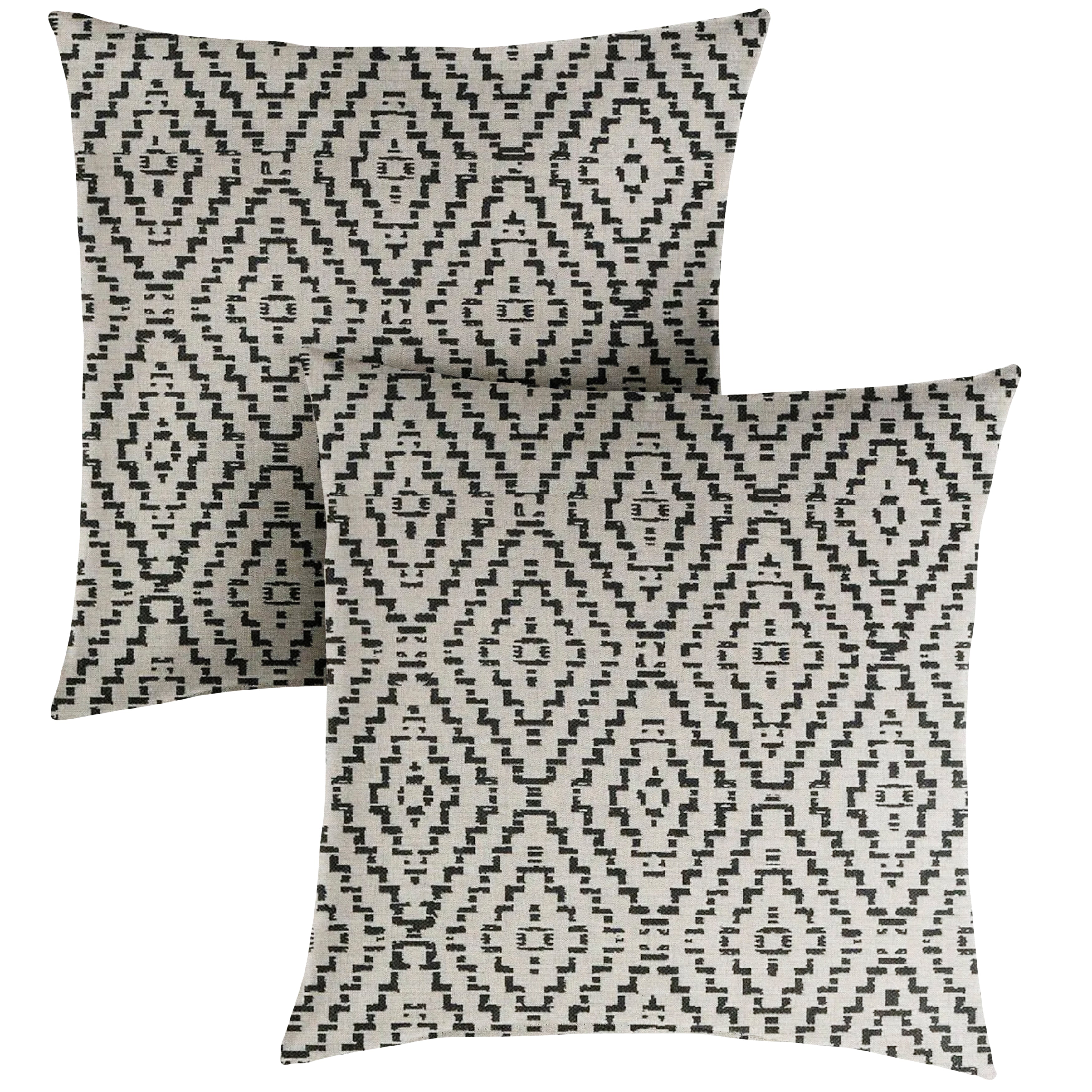 Capra II Sunbrella Boho Knife Edge Outdoor Square Pillow Set of 2, Shadow