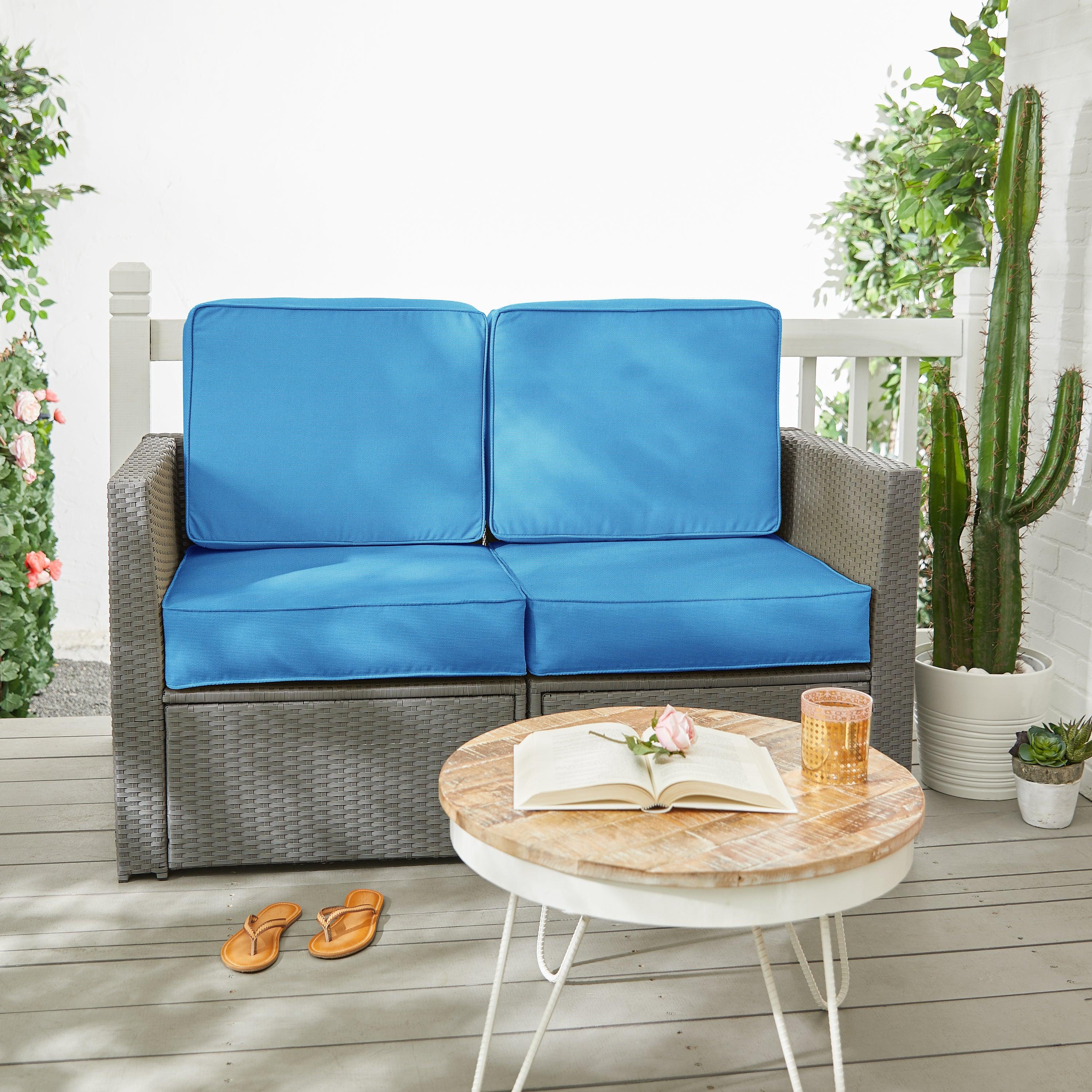 Sunbrella Canvas Deep Seating Loveseat Cushion Set - Sorra Home