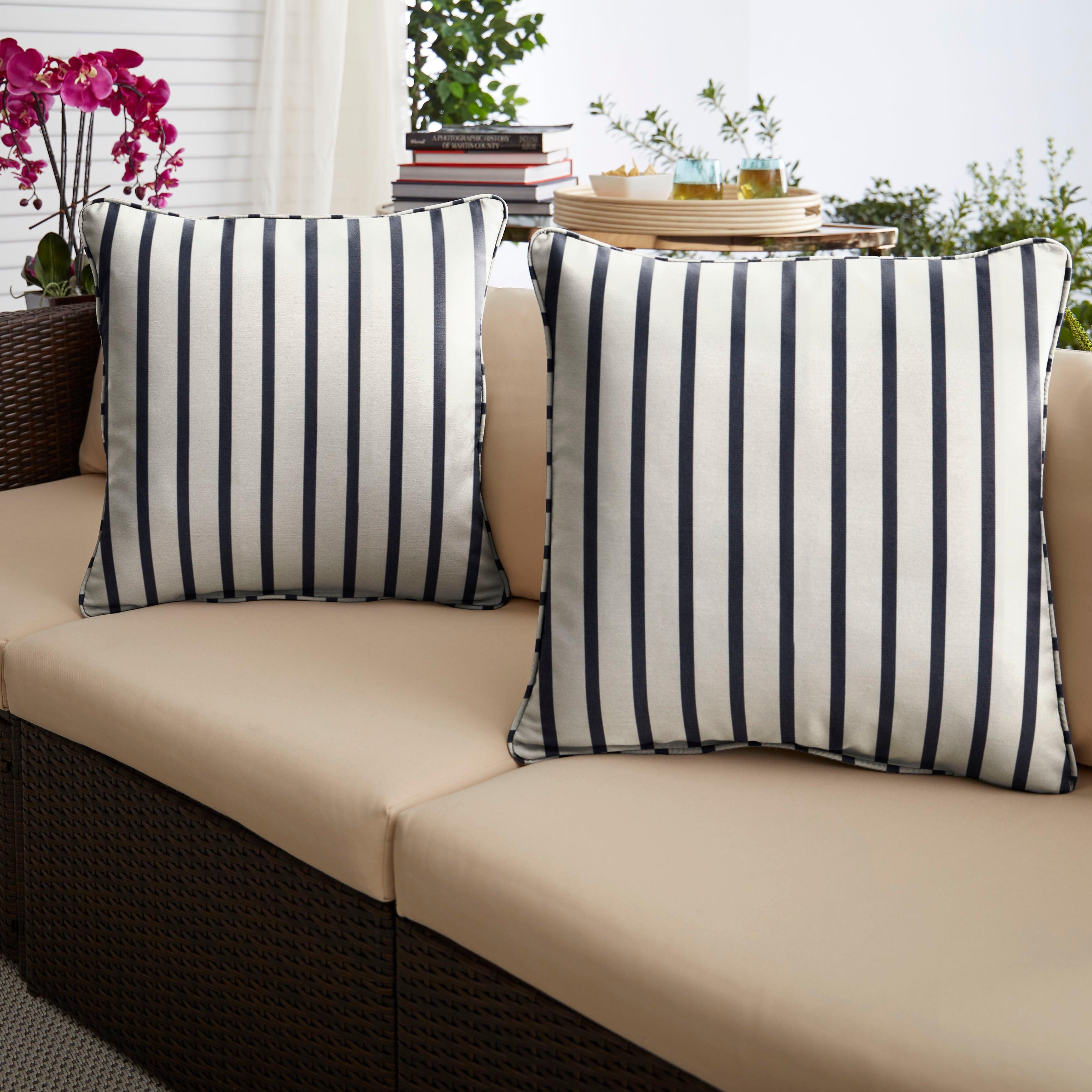 Sunbrella Lido Square Corded Pillow (Set of 2) - Sorra Home