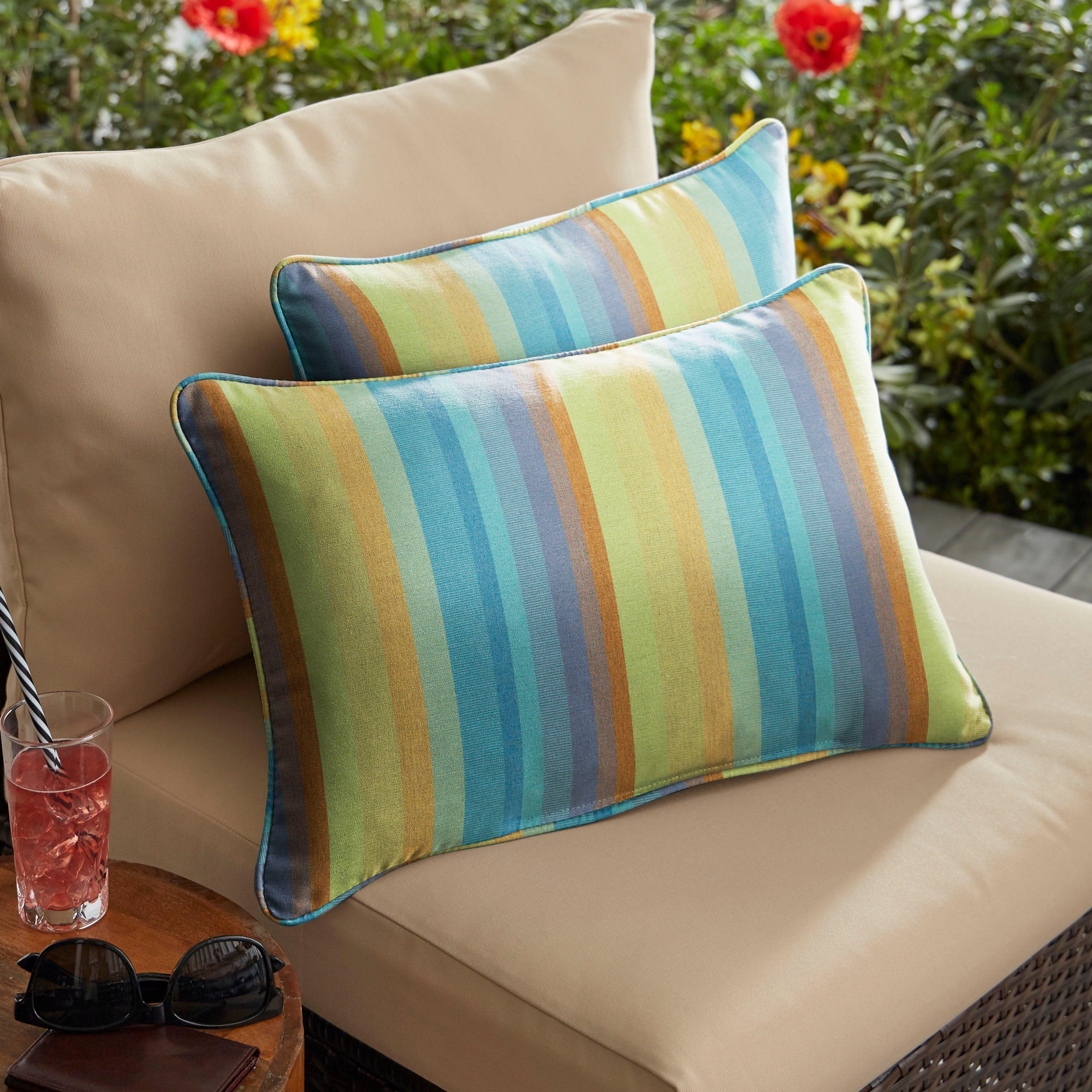 Sunbrella Astoria Lumbar Corded Pillow (Set of 2) - Sorra Home