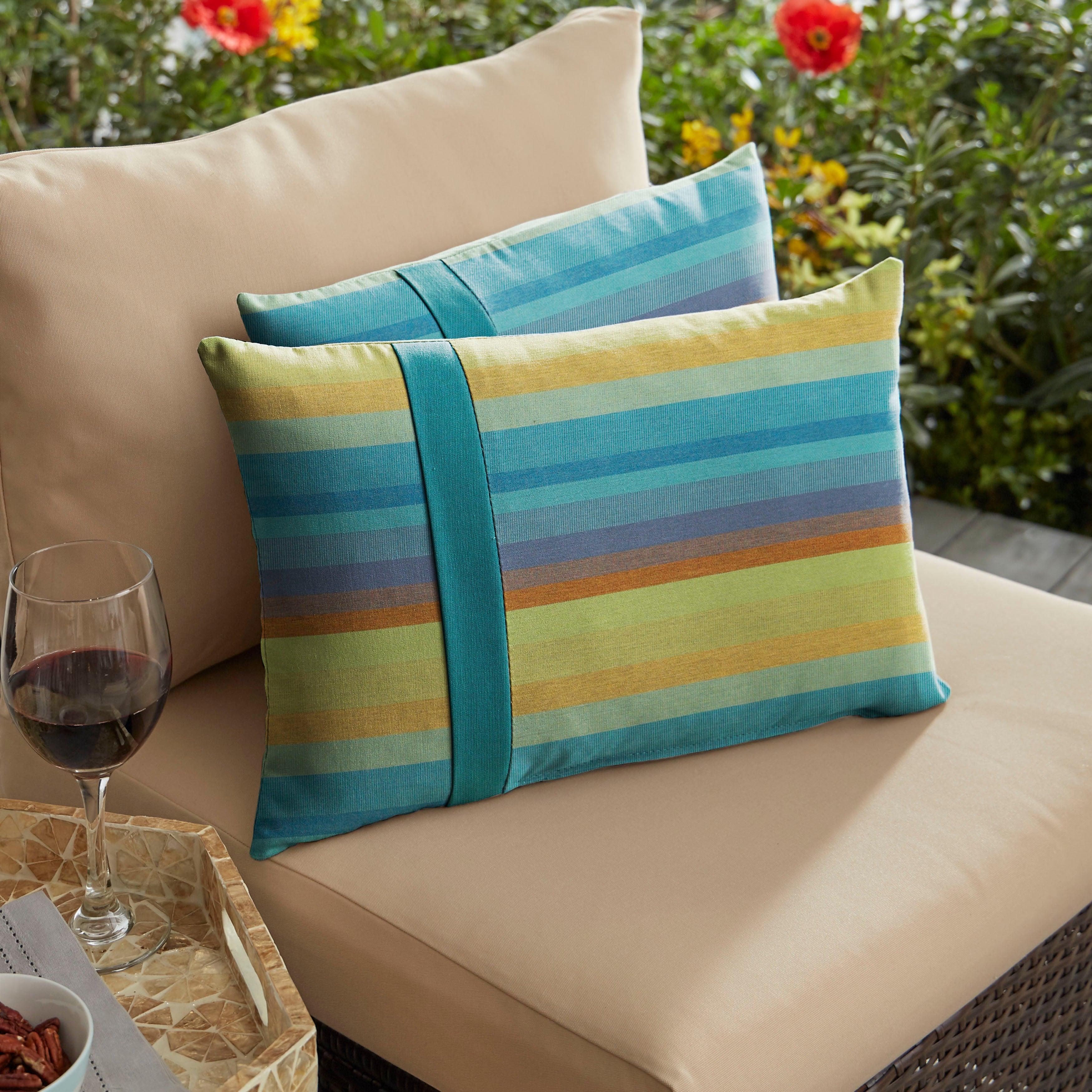 Sunbrella Astoria with Contrast Cording Pillow with Large Flange (Set of 2) - Sorra Home