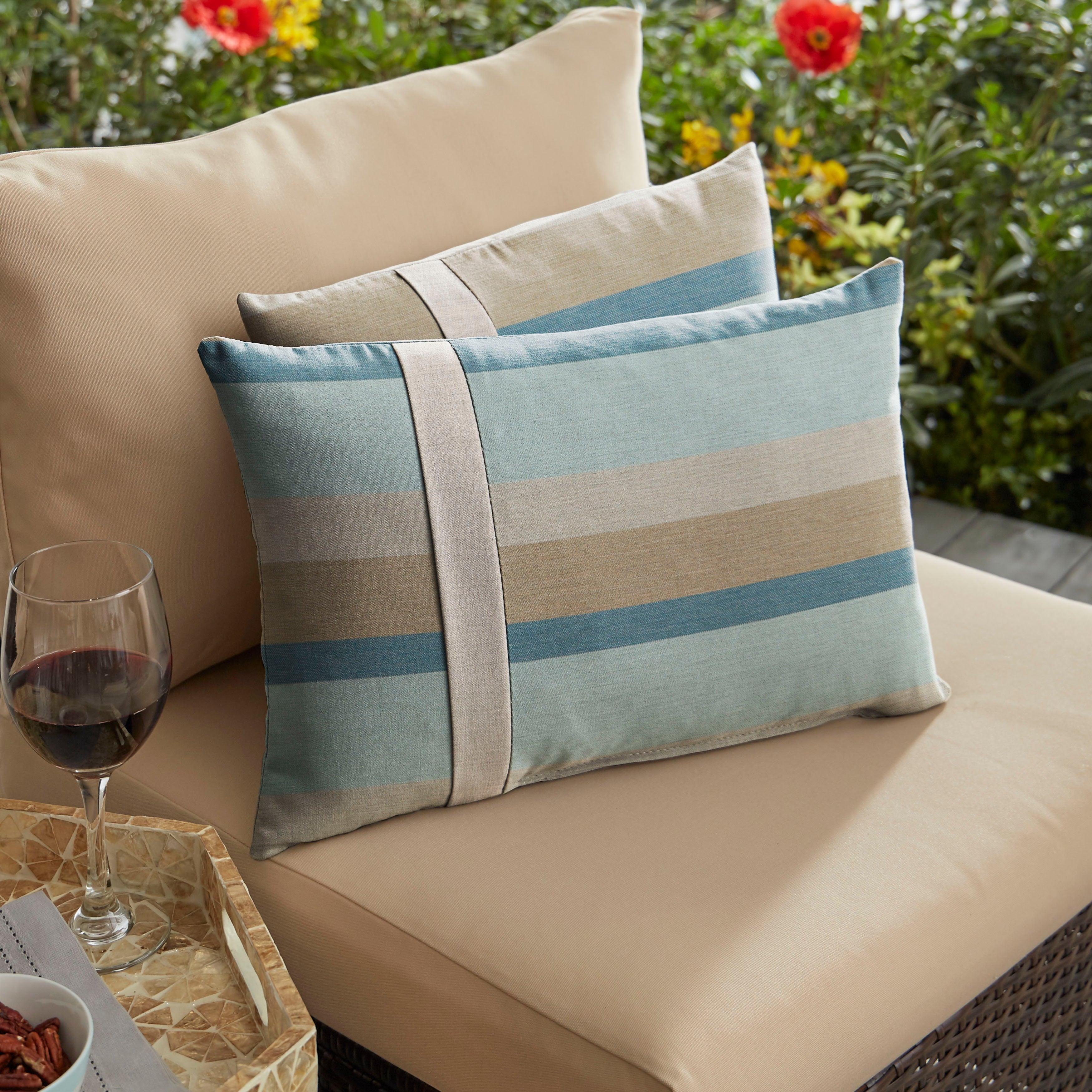 Sunbrella Gateway with Contrast Cording Pillow with Large Flange (Set of 2) - Sorra Home