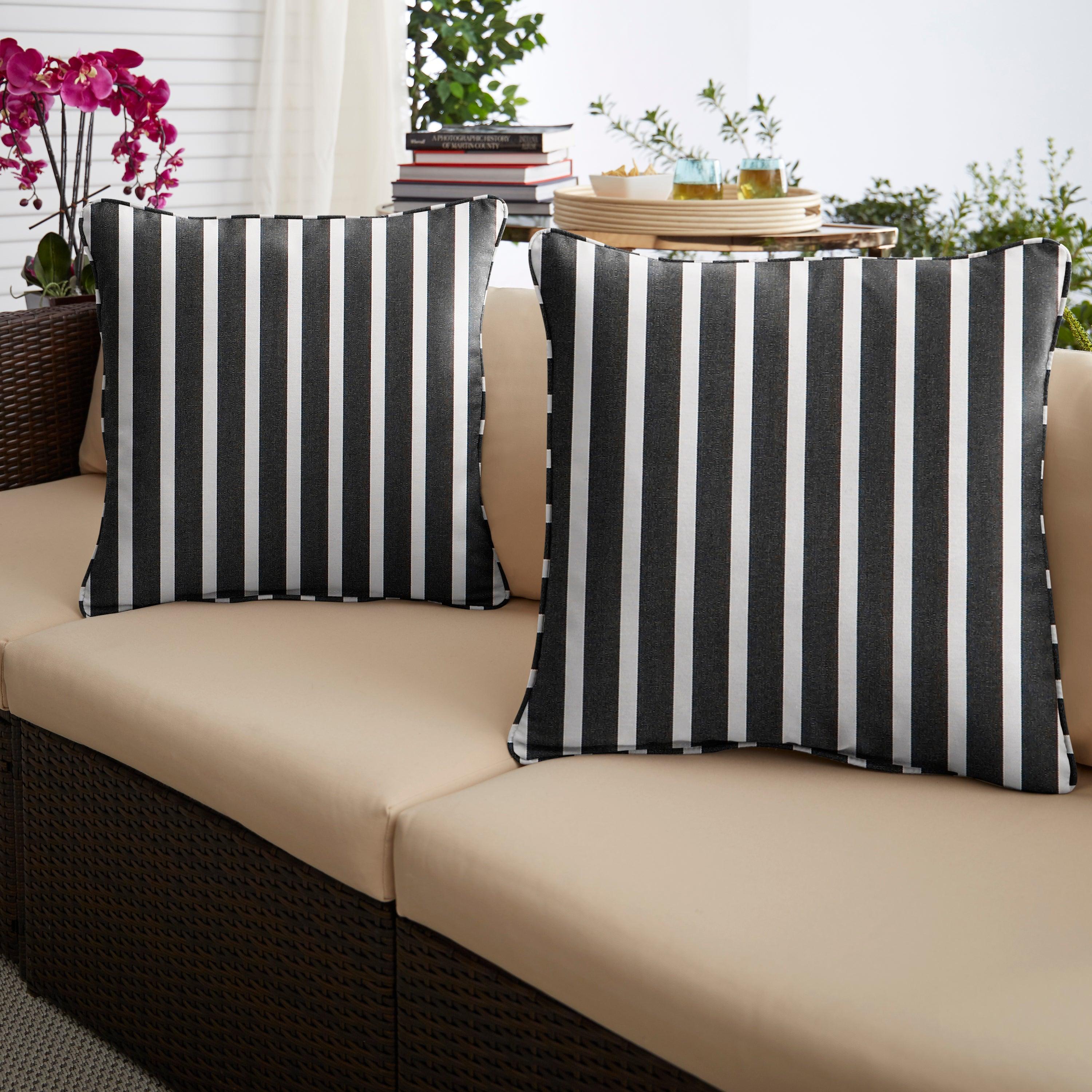 Sunbrella Shore Square Corded Pillow (Set of 2) - Sorra Home