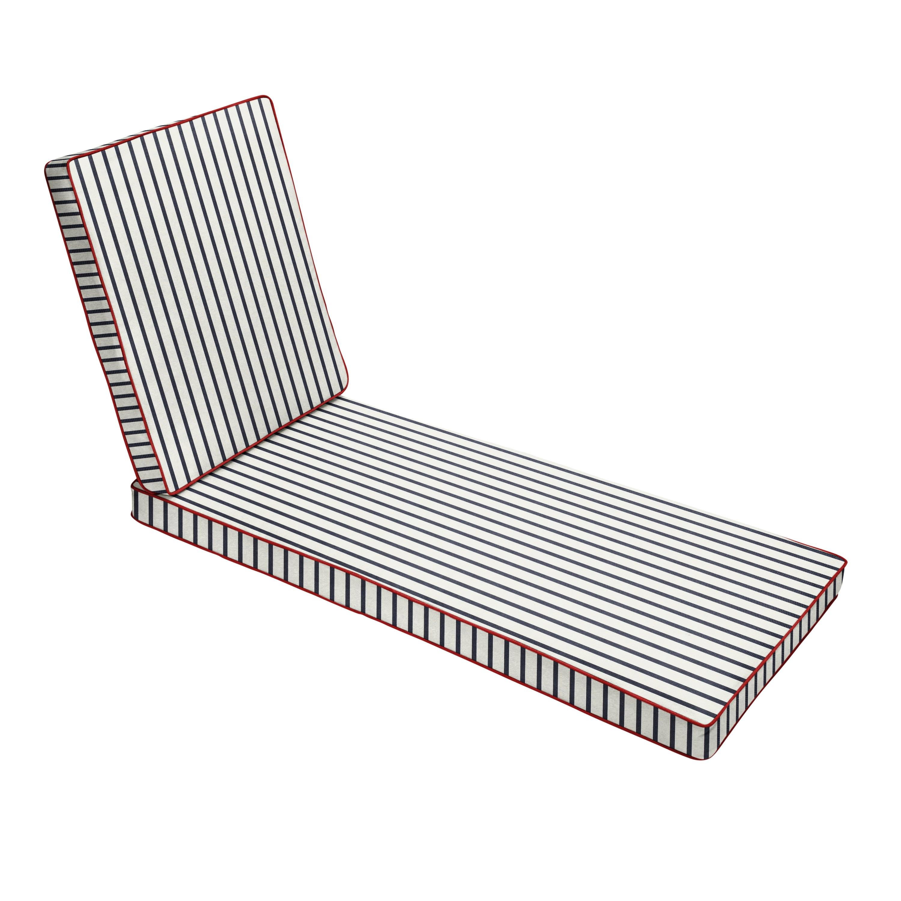Sunbrella Stripe Chaise Lounge Cushion - Sorra Home