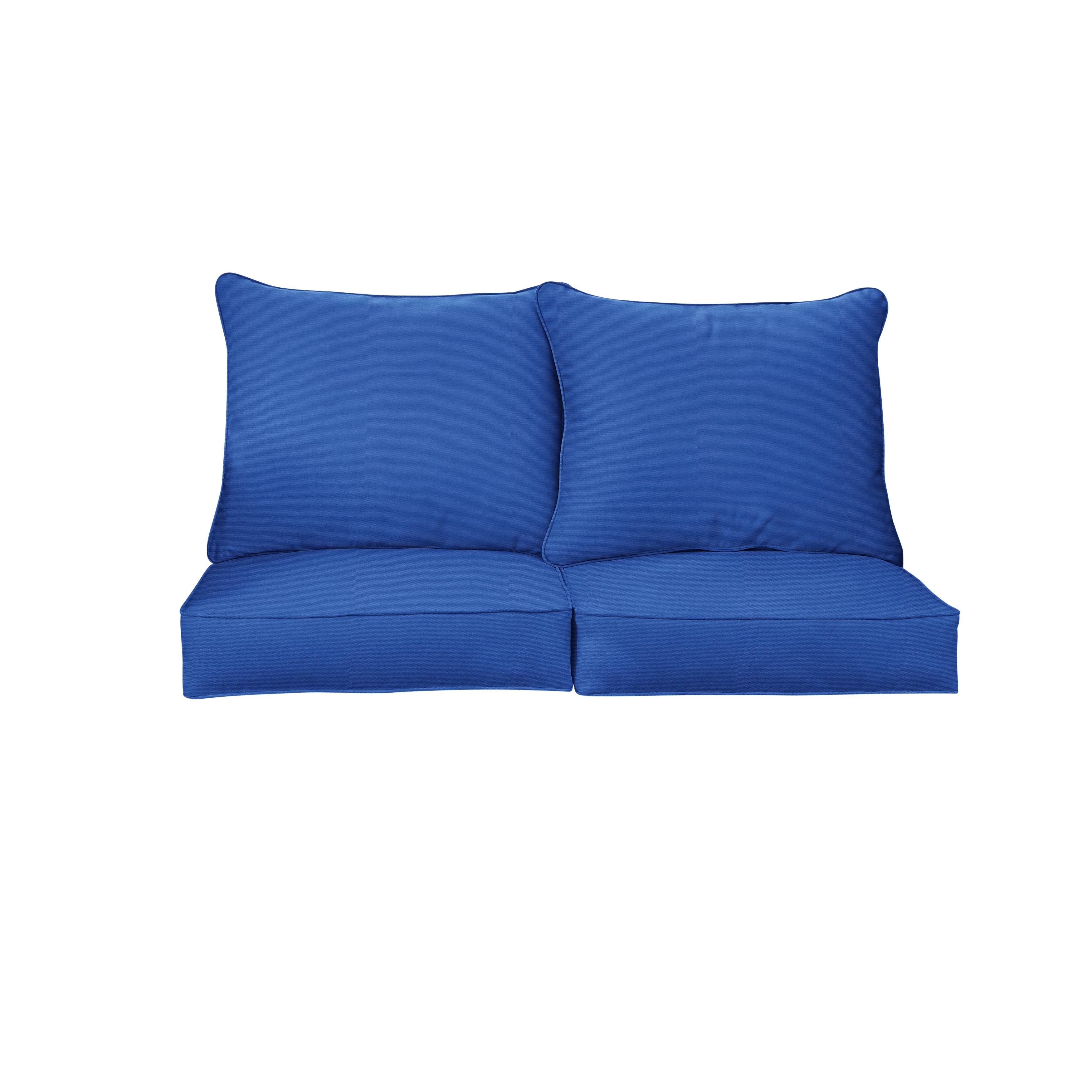 Sunbrella Canvas Deep Seating Loveseat Pillow & Cushion Set - Sorra Home
