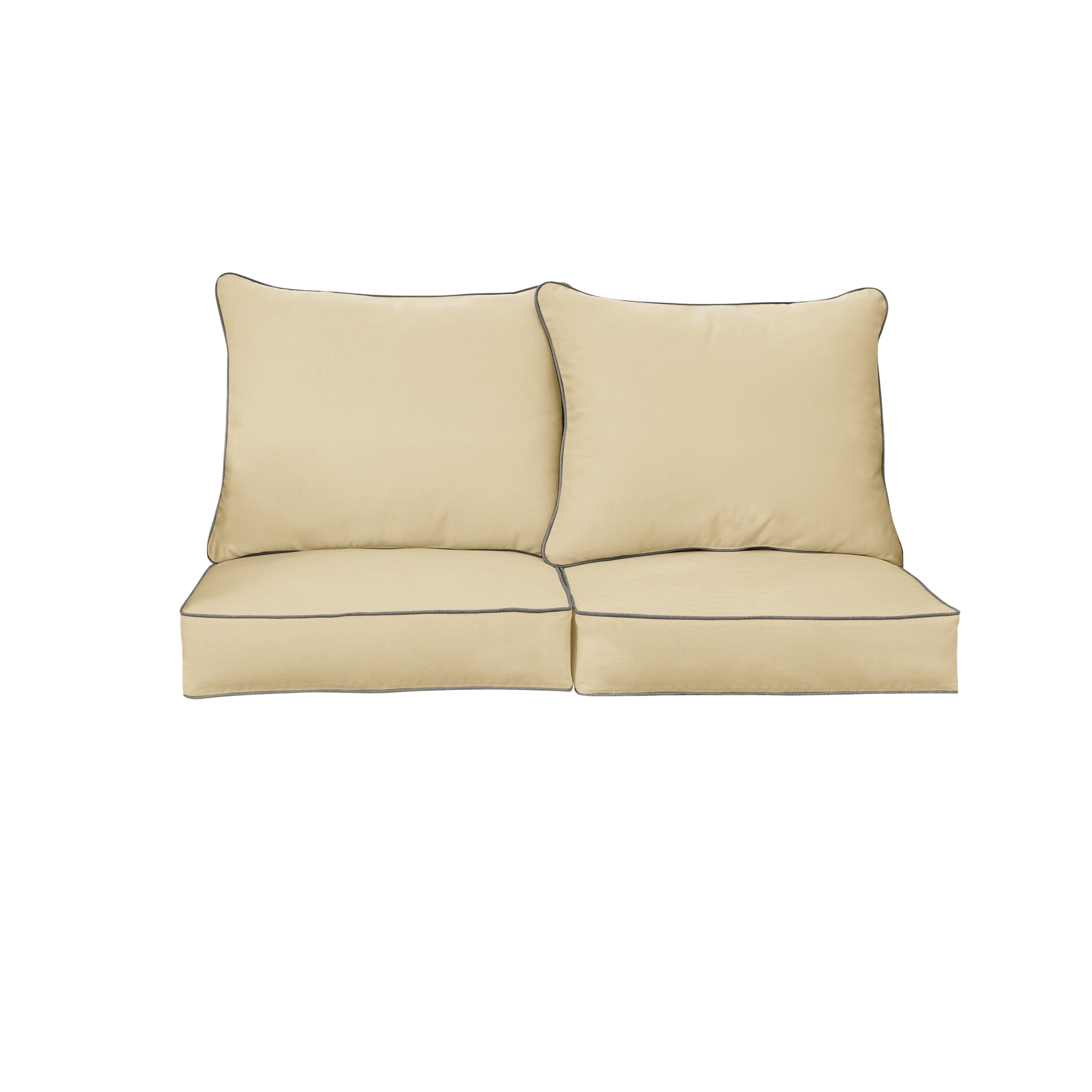 Sunbrella Canvas Deep Seating Loveseat Pillow & Cushion Set - Sorra Home