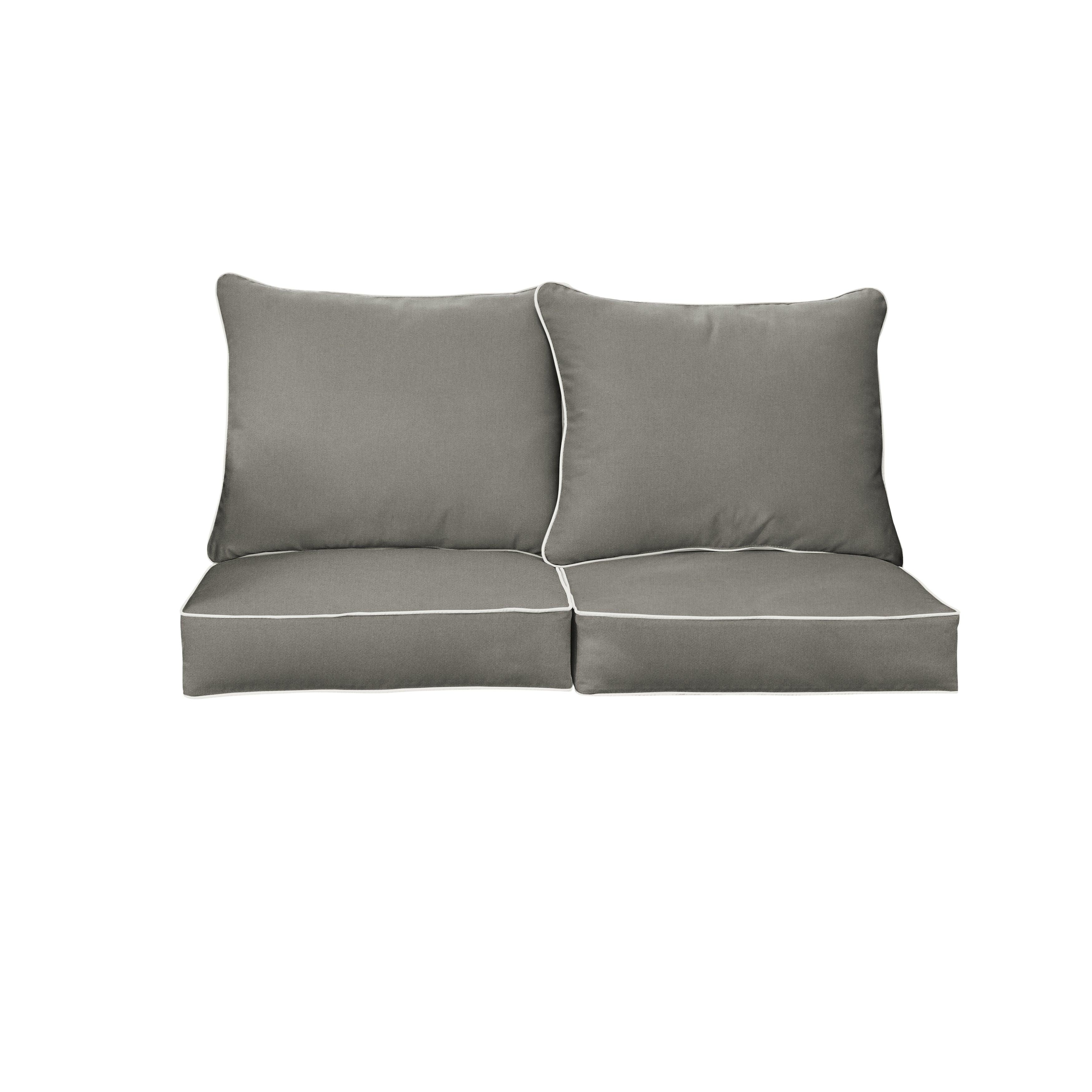 Sunbrella Canvas Deep Seating Loveseat Pillow & Cushion Set - Sorra Home