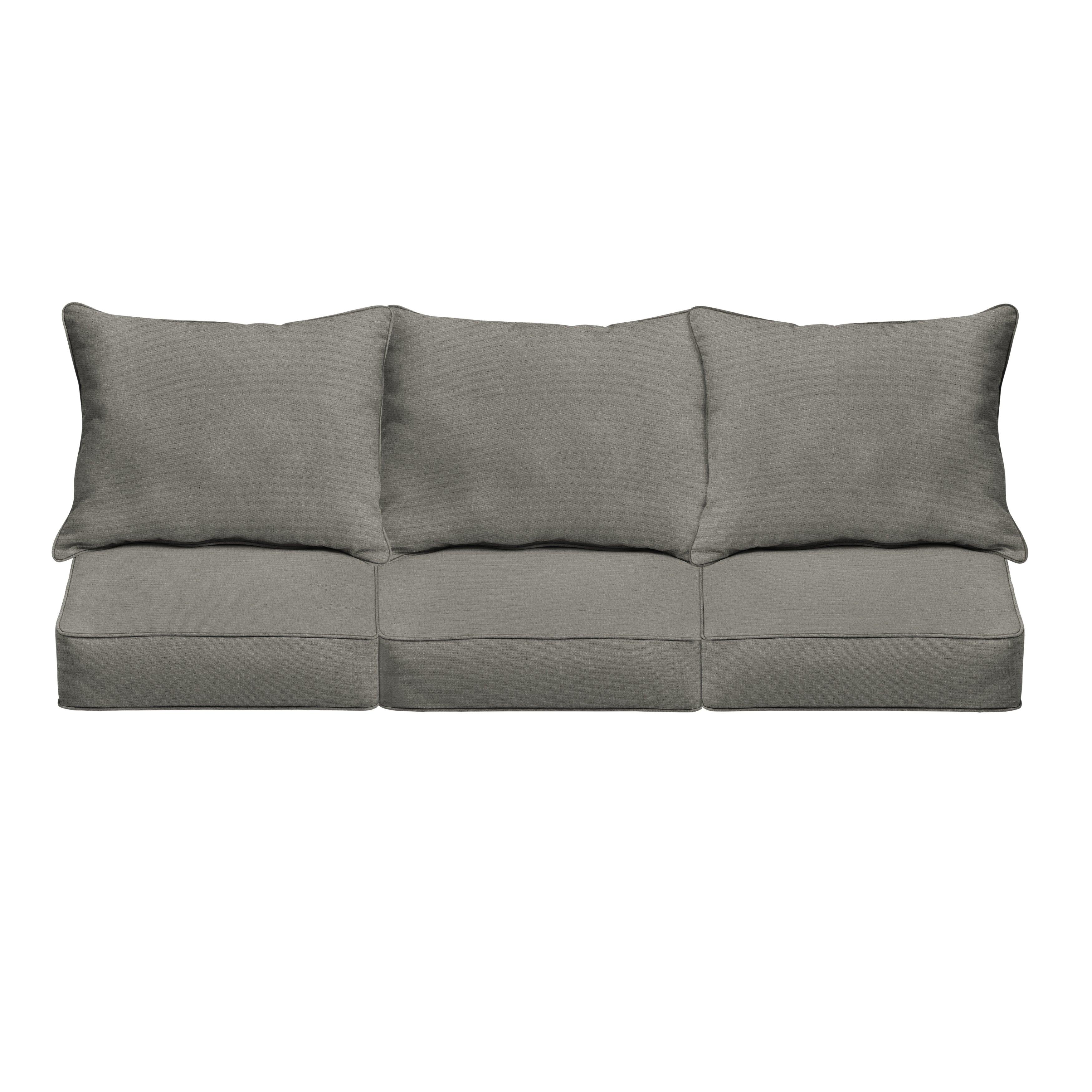 Sunbrella Canvas Deep Seating Sofa Pillow & Cushion Set - Sorra Home